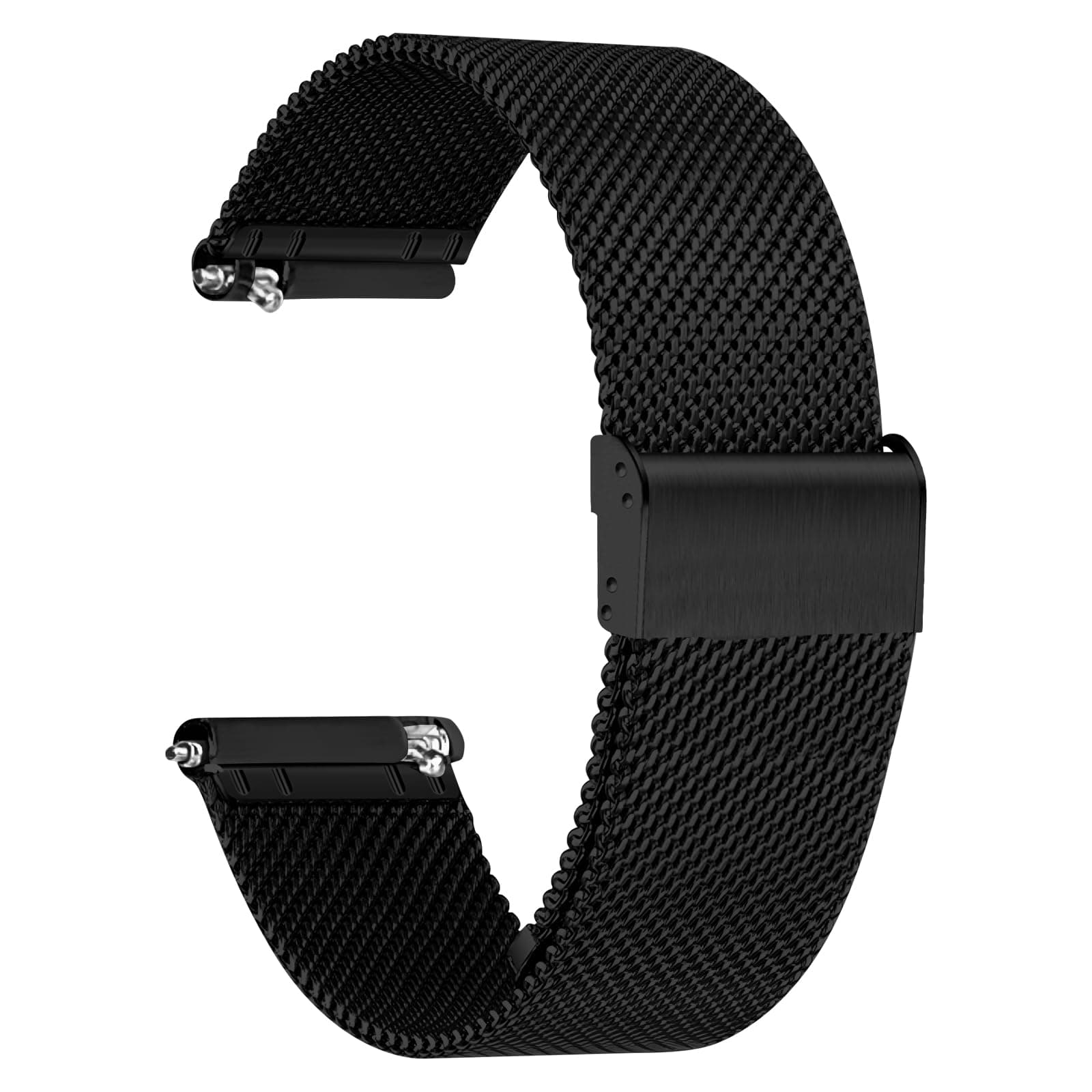 TStrap Mesh Watch Band Metal - Black Quick Release Watch Bands for Men Women - Stainless Steel Smart Watches Strap Bracelet Replacement - 10mm 12mm 14mm 16mm 18mm 20mm 22mm