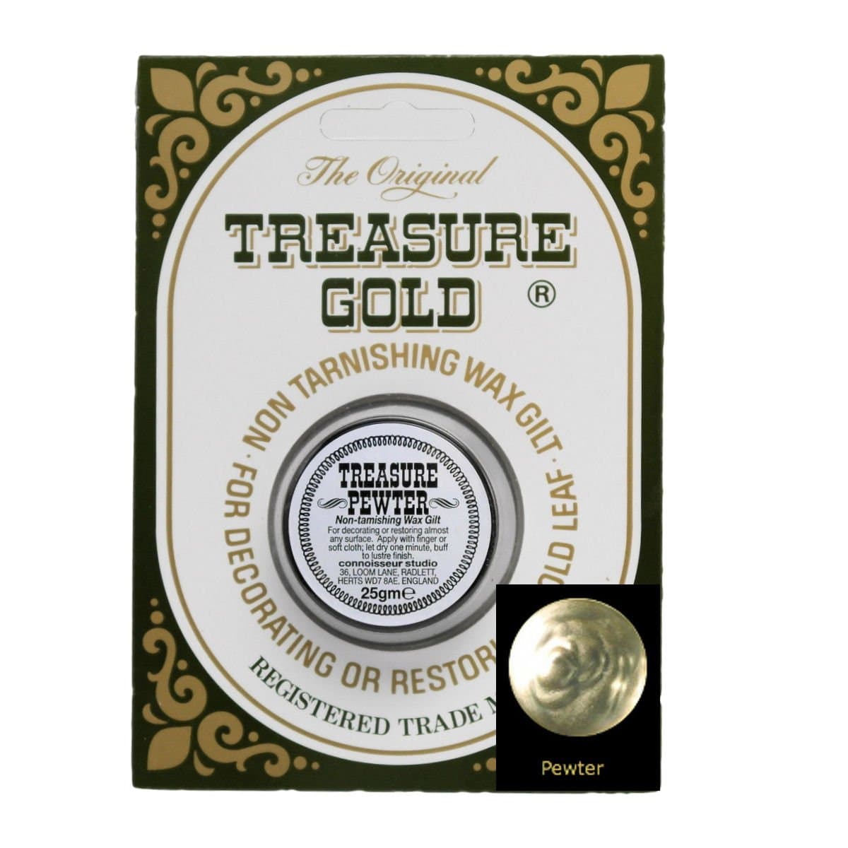 Treasure Gold Metallic Gilding Wax 25g - Pewter