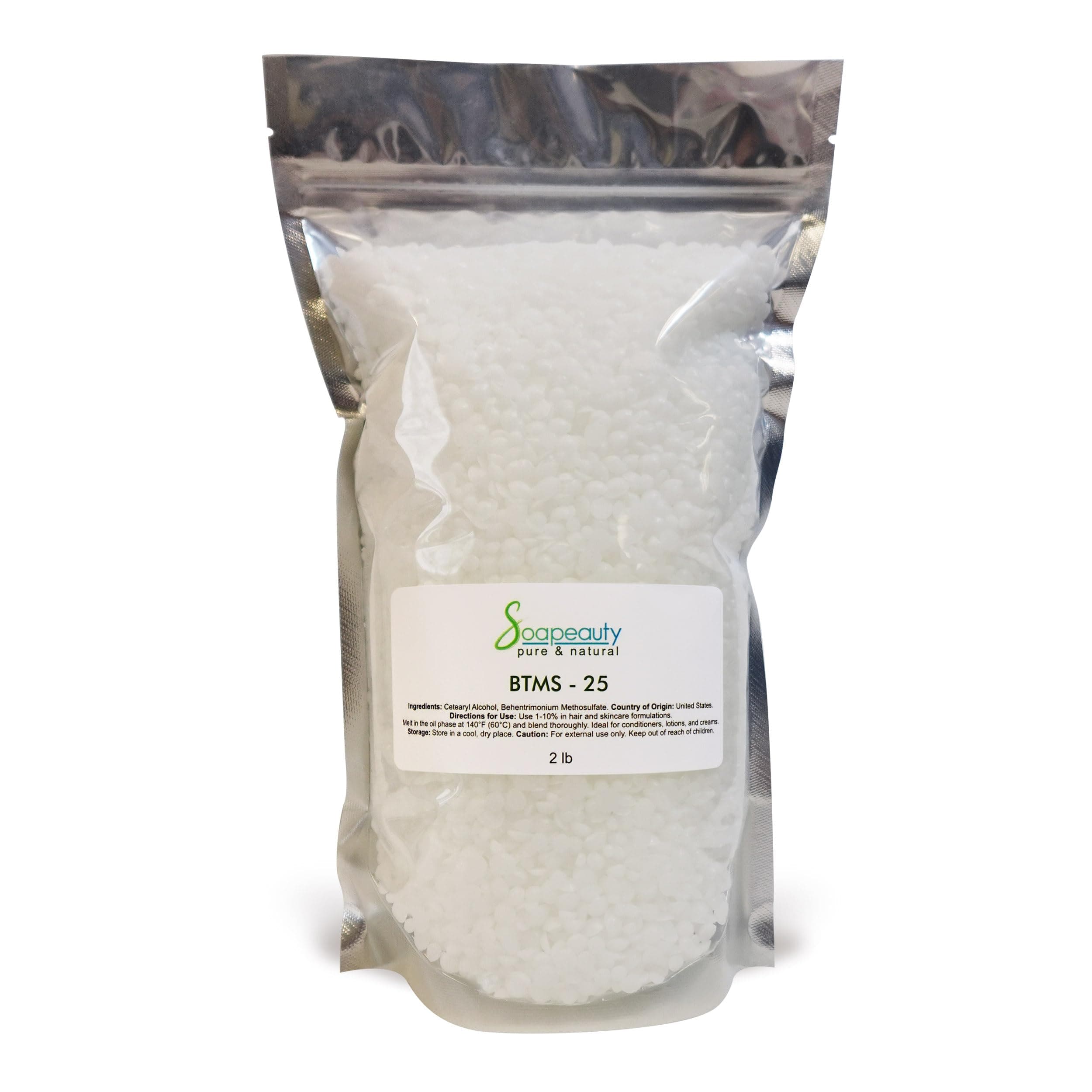 - Soapeauty BTMS-25 (Behentrimonium Methosulfate & Cetearyl Alcohol) | Conditioning Emulsifier for Hair Care & Leave-In Formulations | 32 oz