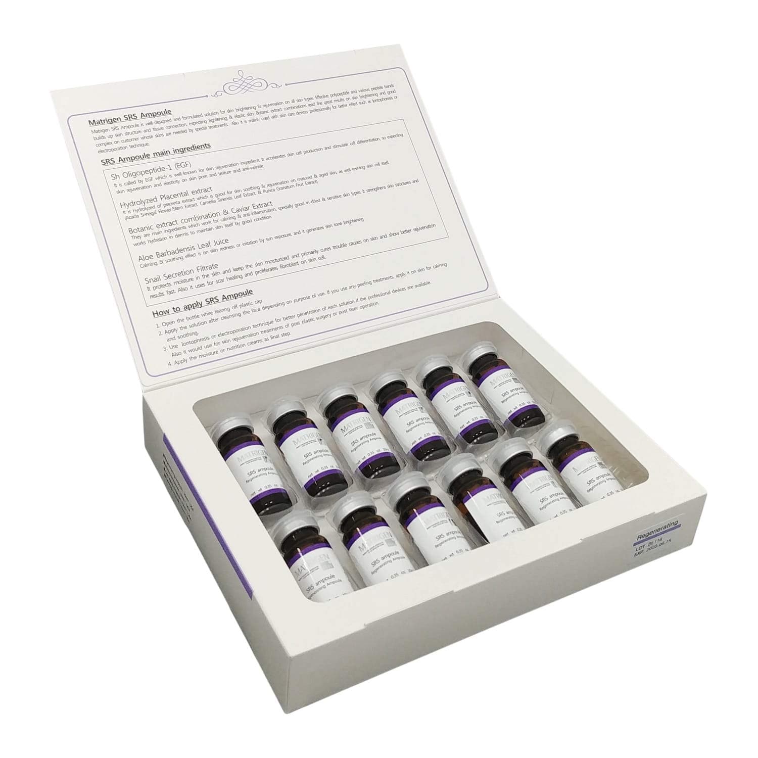 Matrigen SRS Ampoules REGENERATING - Skin Rejuvenation System 12 pcs x 10ml serum for microneedling, dermapen - made in Korea