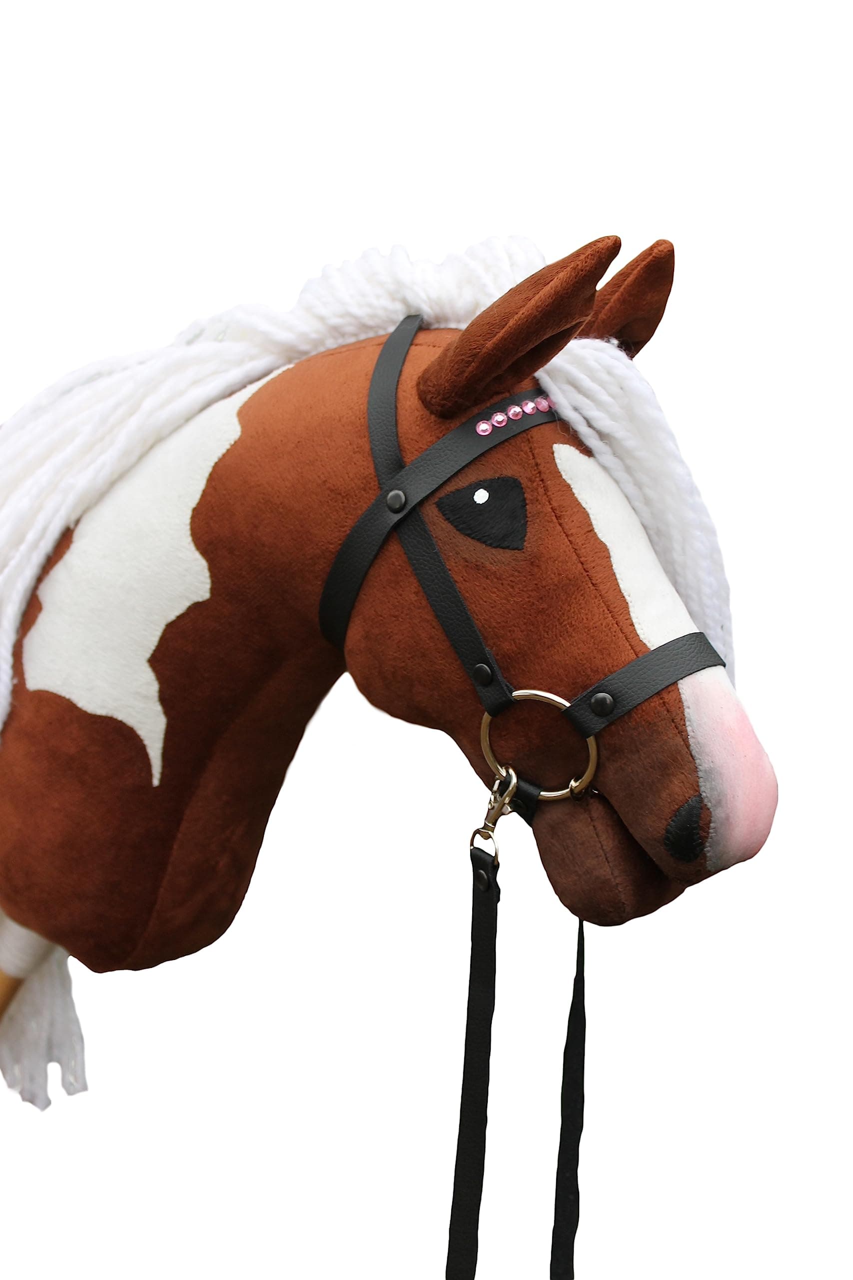 Hobbyhorse with Bridle | Realistic stickhorse | Chestnut Lucky