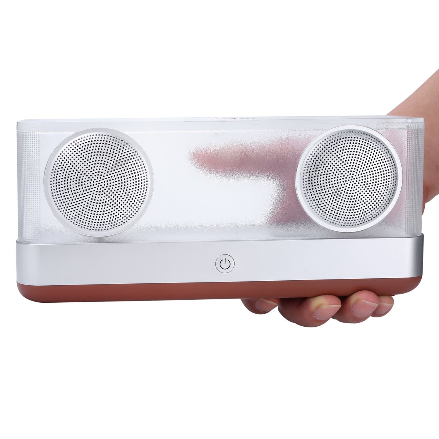 SoundRo X3 Portable Bluetooth Speaker with Loud Stereo Sound, Enhanced Bass, 24-Hour Playtime, 66 ft Bluetooth Range, Built-In Mic, Waterproof Wireless Speaker for Outdoors, Party, Travel (Brown)