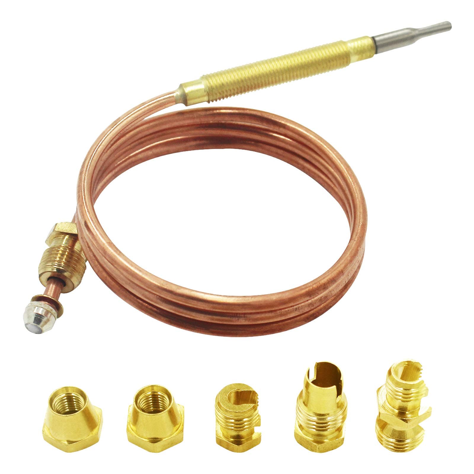 MENSI Gas Thermocouple Kit M6x0.75 with Universal Adapter Replacement 900mm Long M9x1