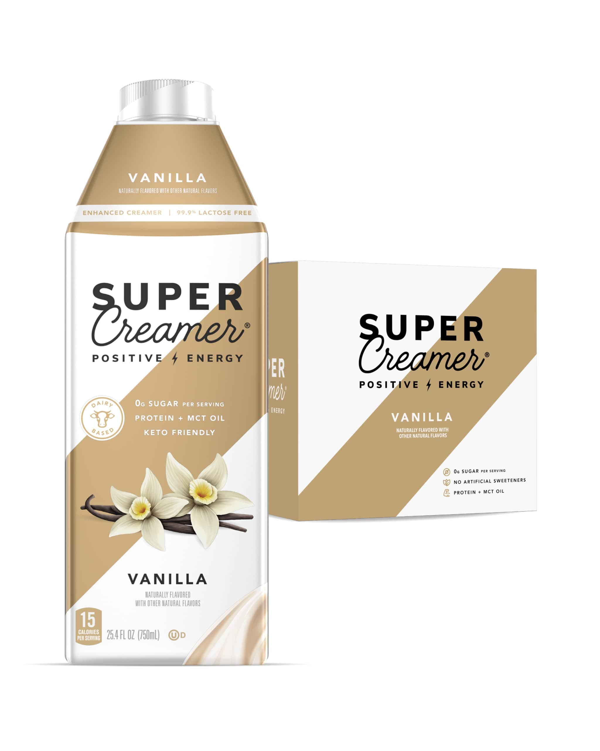 KITU SUPER COFFEE Keto Coffee Creamer | 0g Added Sugar, 2g Protein, 40 Calories [Vanilla] 25.4 Fl Oz, 3 Pack