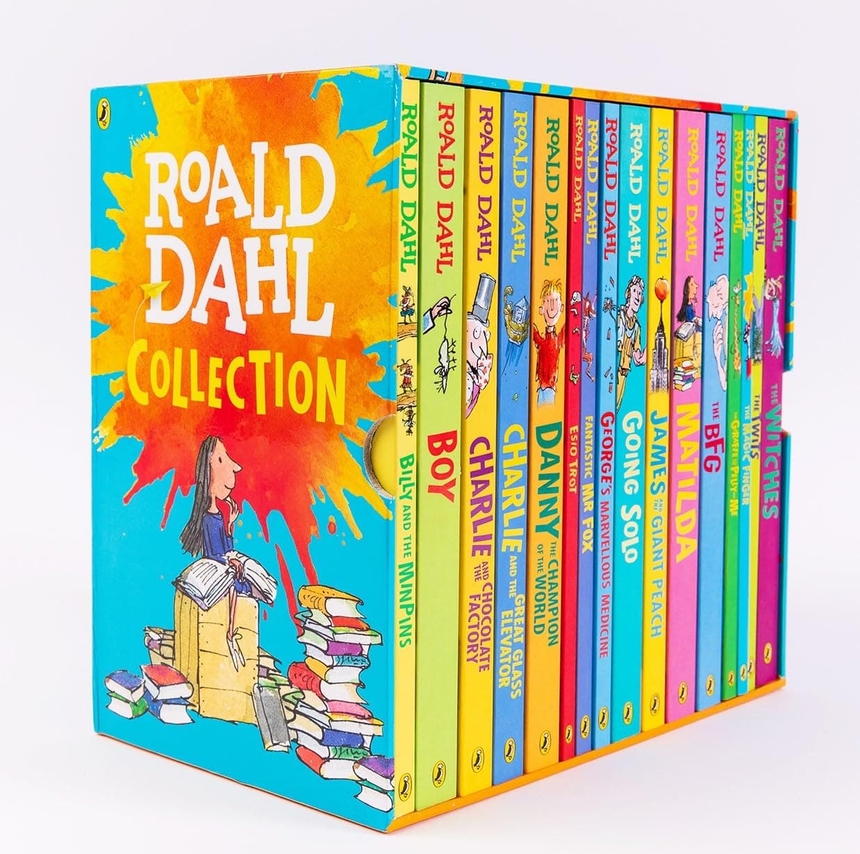 The Roald Dahl Boxset Collection: 16 Fantastic Stories for Ages 7+ (Charlie and Chocolate Factory, Matilda, BFG, The Twits, and more!)