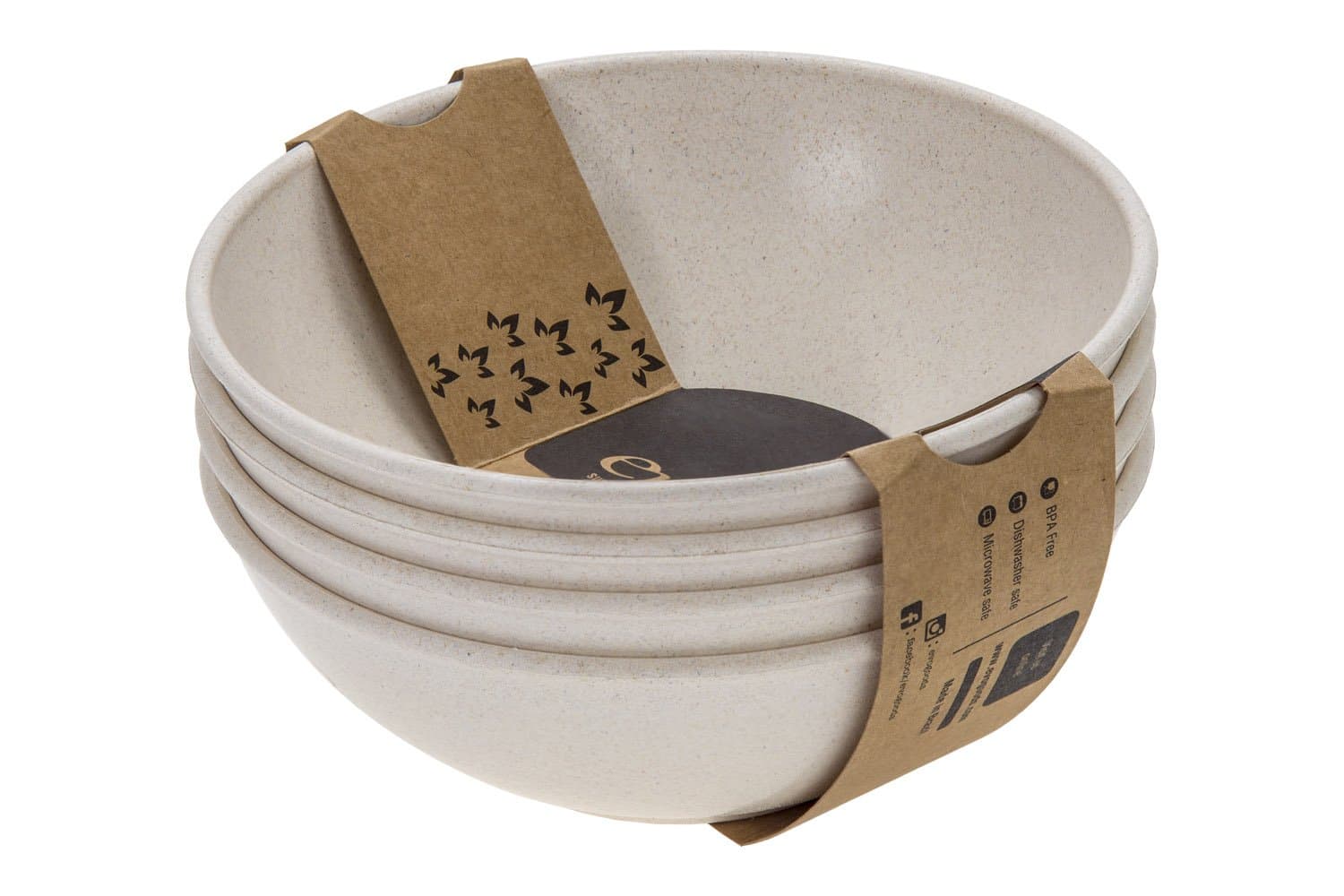 EVO Sustainable Goods Dinnerware Bowl Set, 24 oz, White