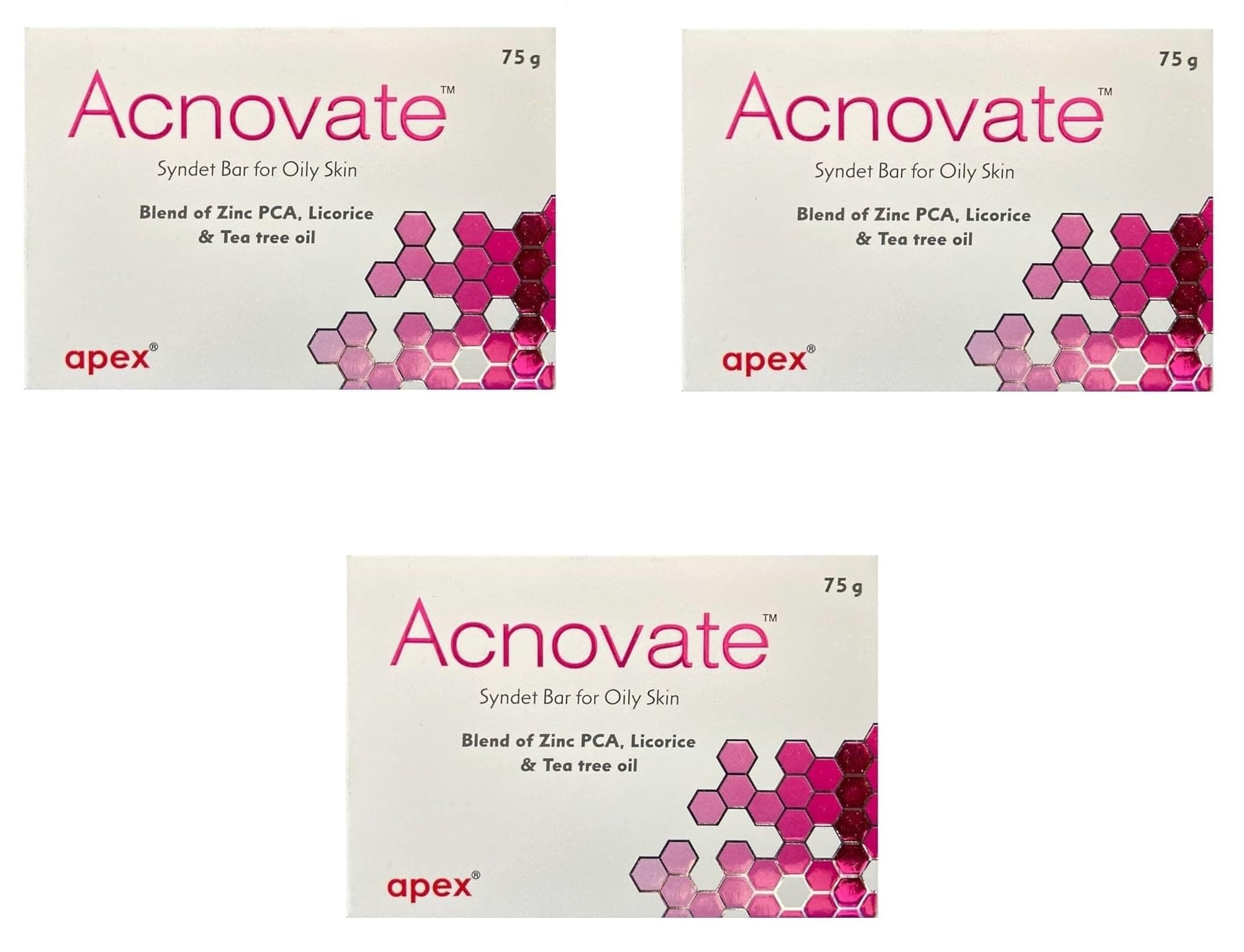 Acnovate Bar for Oily Skin 75gm-Pack of 3