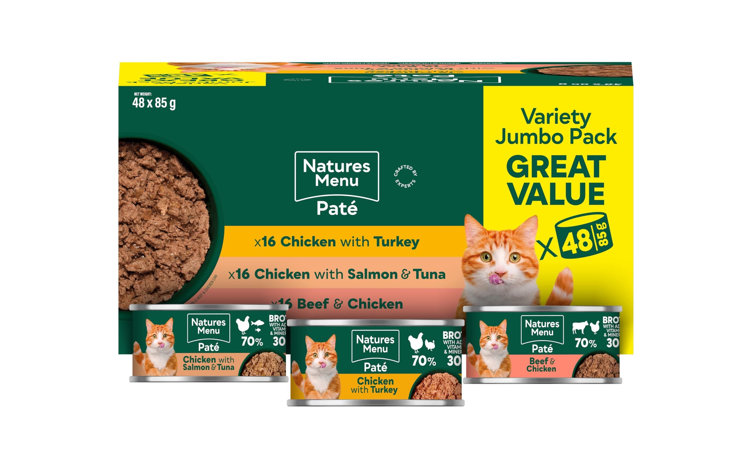 – Paté for Cats Adult Cat Food Multipack - 48 x 85g