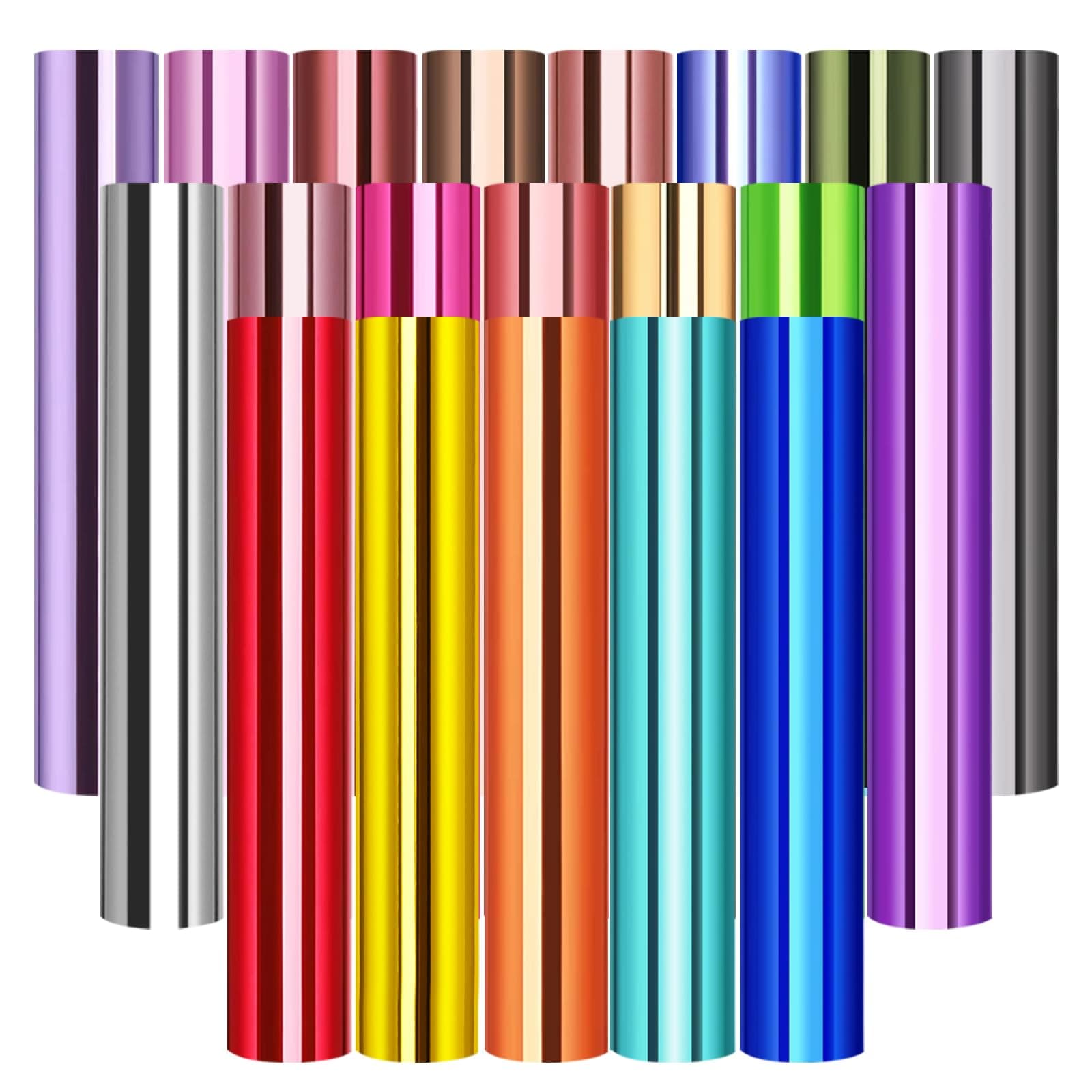 TECKWRAP Holographic Chrome Adhesive Craft Vinyl Sheets Metallic Adhesive Vinyl with Air Channels Precut Sheets 12" x 12" 20 Sheets/Pack for Craft Cutters,Sign Plotters