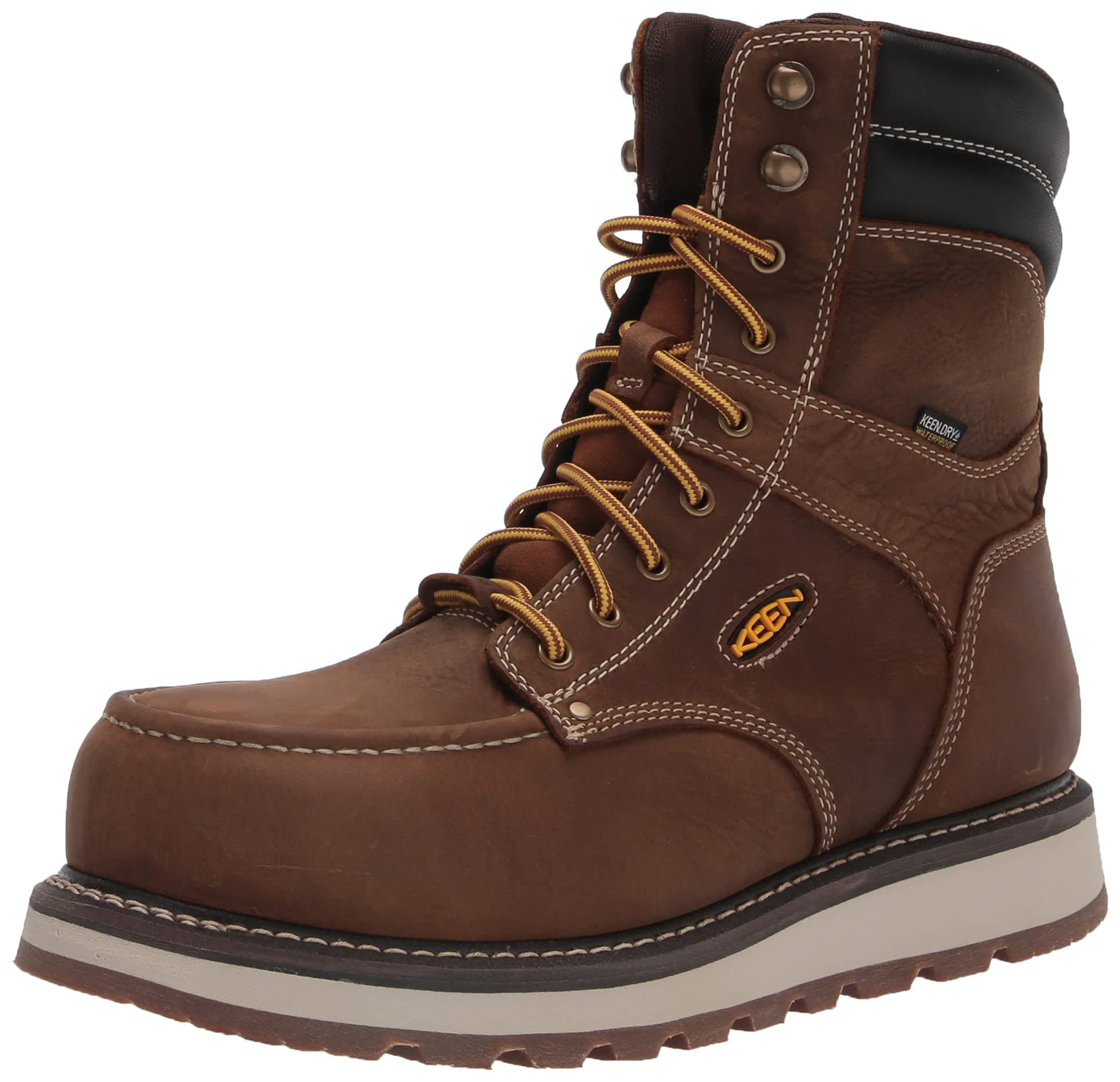 KEEN Utility Men's Cincinnati 8 Waterproof Wedge Work Boots, Belgian/Sandshell, 13