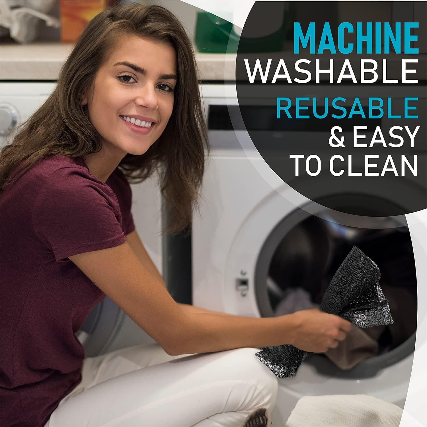 Hula Home Exfoliating Body Washcloth Variety Pack (3pc) - Soft, Medium & Hard - Nylon Body Scrub Cloth - Ideal Bath Shower Back Scrubber for Men & Women - Enhances Skin Beauty