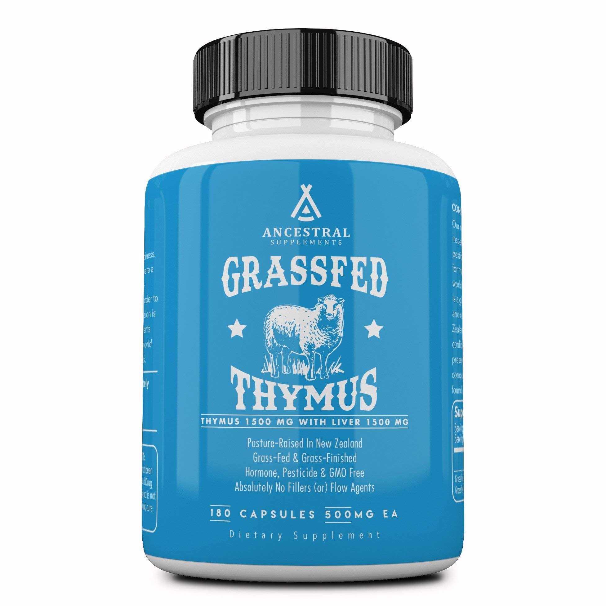 Ancestral Supplements Grass Fed Thymus Extract (Glandular) — Supports Immune, Histamine, Allergy Health (180 Capsules)