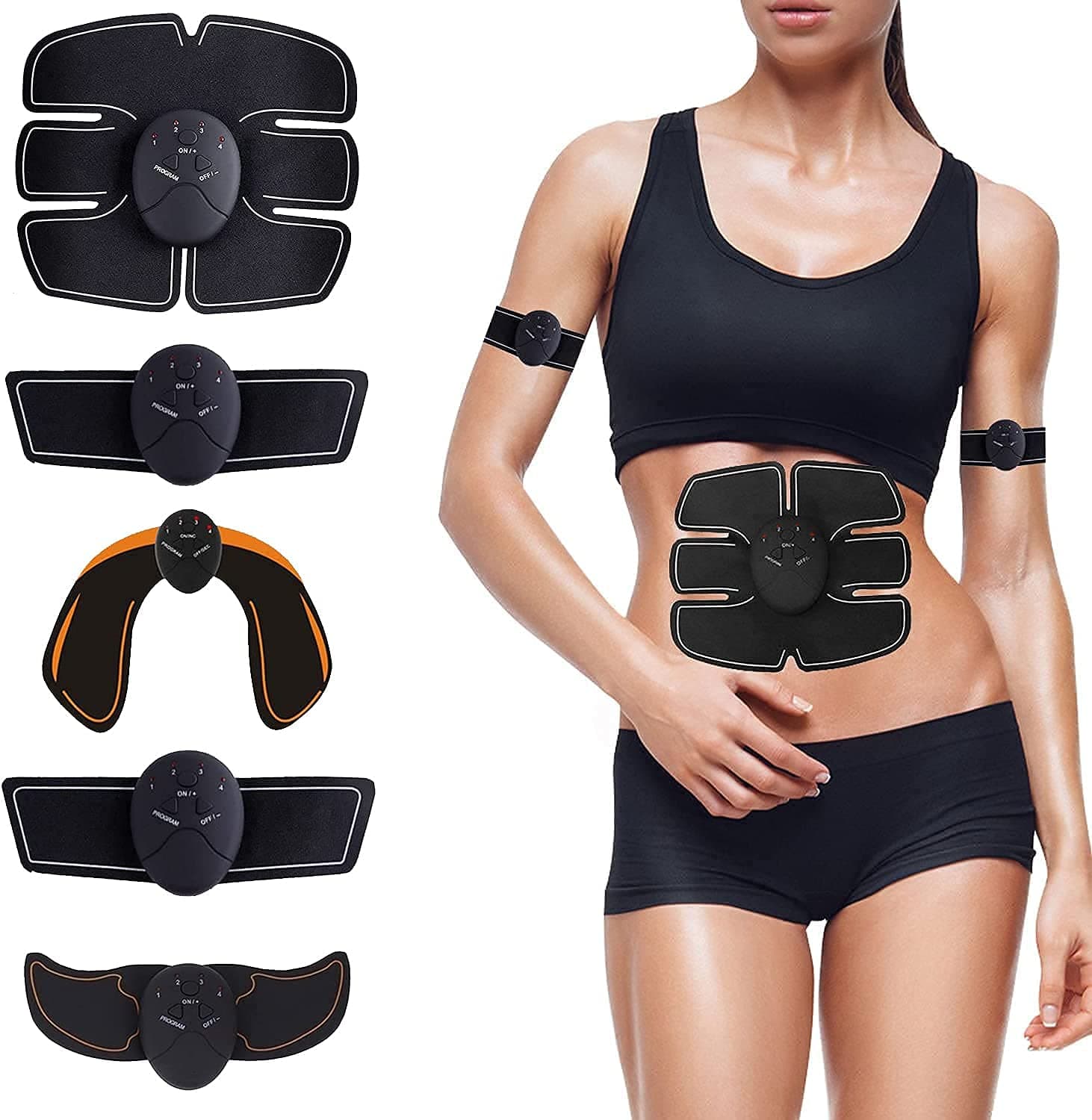 Ritmo Body Mobile-Gym 6 Pack EMS Tummy Flatter, Weight Loss Muscle Toning/Fitness Technology Kit 6 Pack Abs, Wireless Electro Pad Portable Gym Trainer for Men/Women