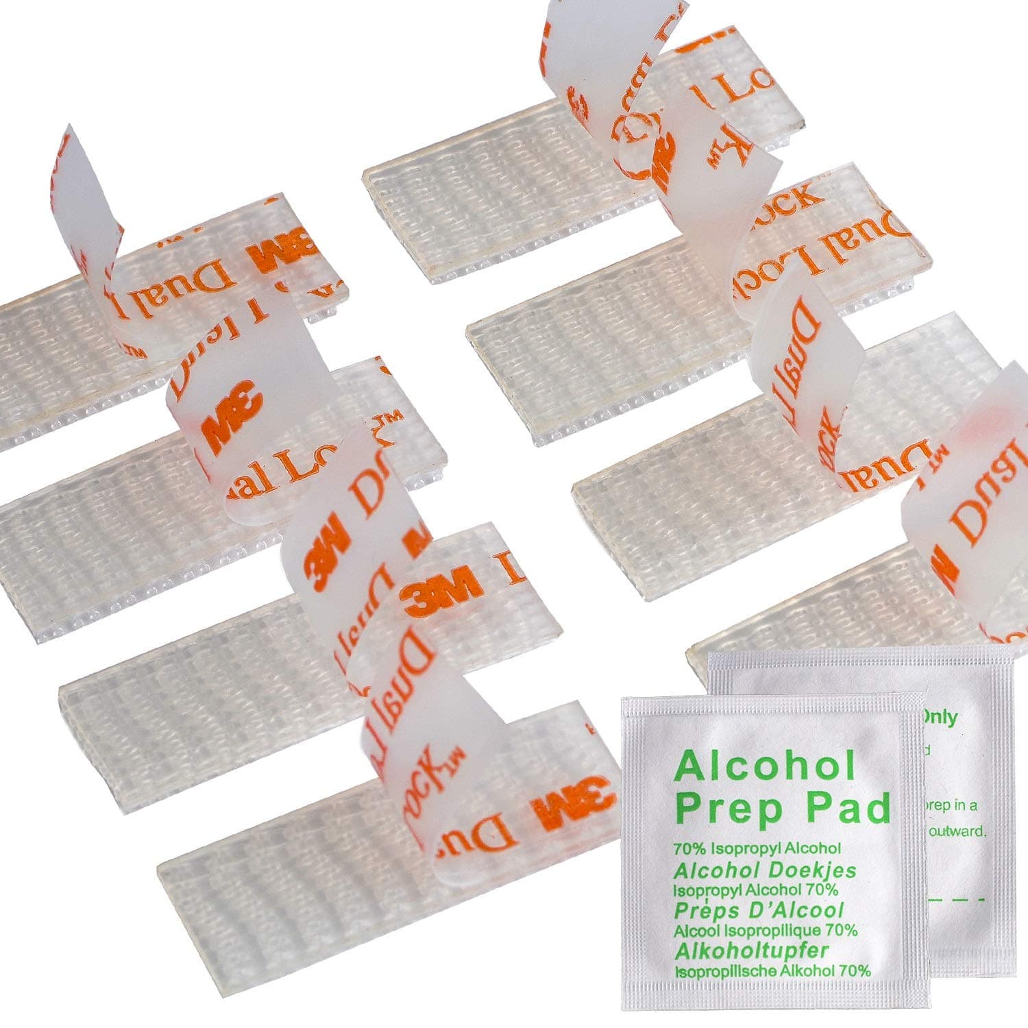 EZ Pass/IPass/IZoom/SunPass Mounting Kit - Glue Adhesive Dual Lock Tape, Peel and Stick Adhesive Strips Dual Lock Tape - 8 Strips (4 Sets) with Alcohol Prep Pad