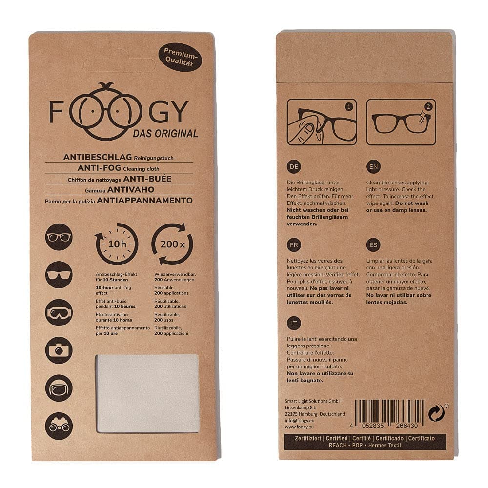 [LOOY Antifog Reusable Wipe] - Clear, Fog-Free Eyesight for Glasses, Sunglasses, Snowboard/Ski Goggles, Helmets, Camera Lens, Buffs and More