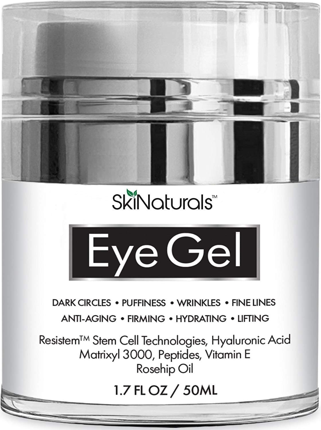 Eye Gel for Dark Circles, Puffiness, Wrinkles, Fine Lines and Bags - The Most Effective Anti-Aging Eye Cream for Under and Around Eyes with Hyaluronic Acid and Rosehip Oil - 1.7 fl. oz