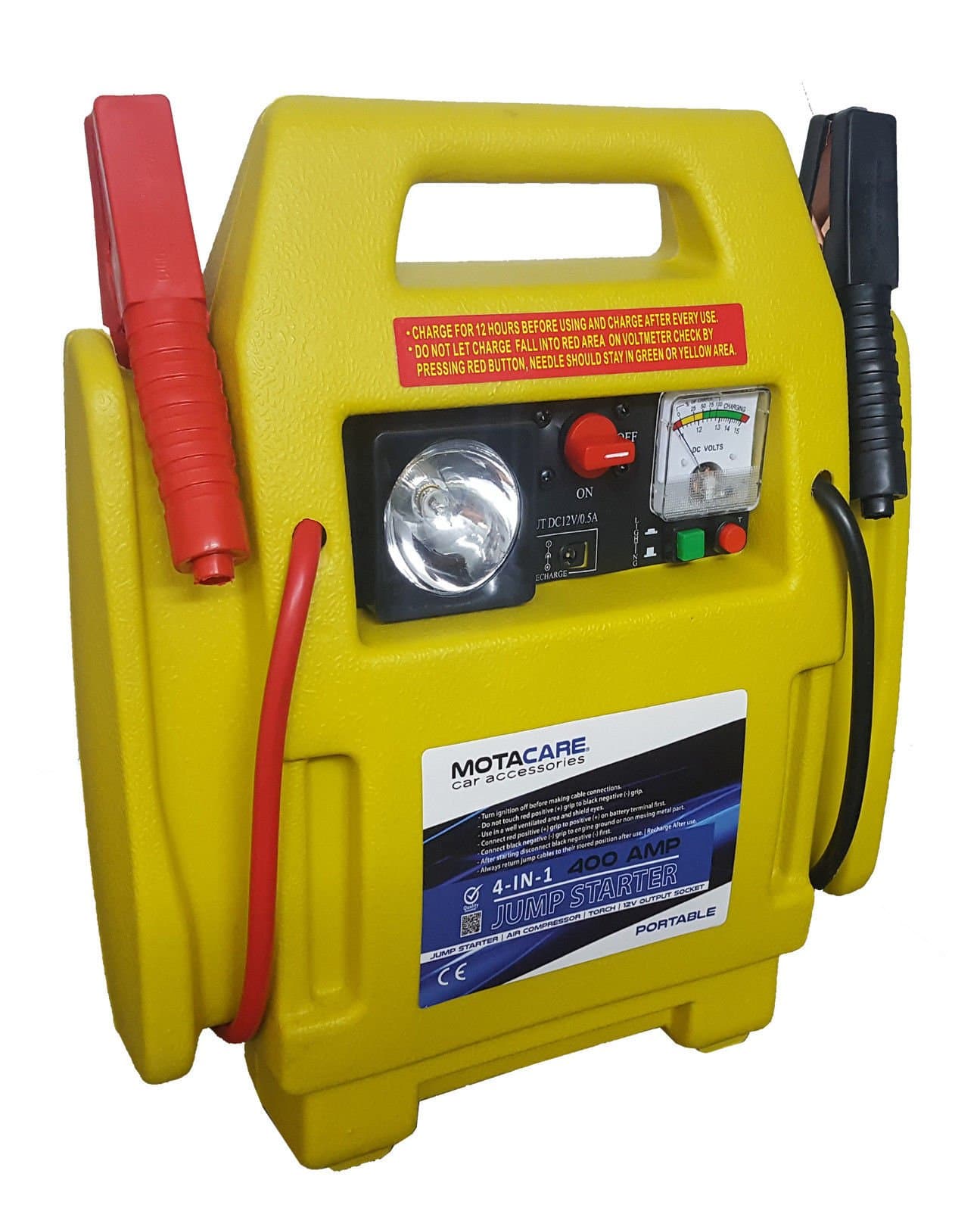 4-in-1 12V 400A Car Jump Starter & Air Compressor (700 Peak Amps)