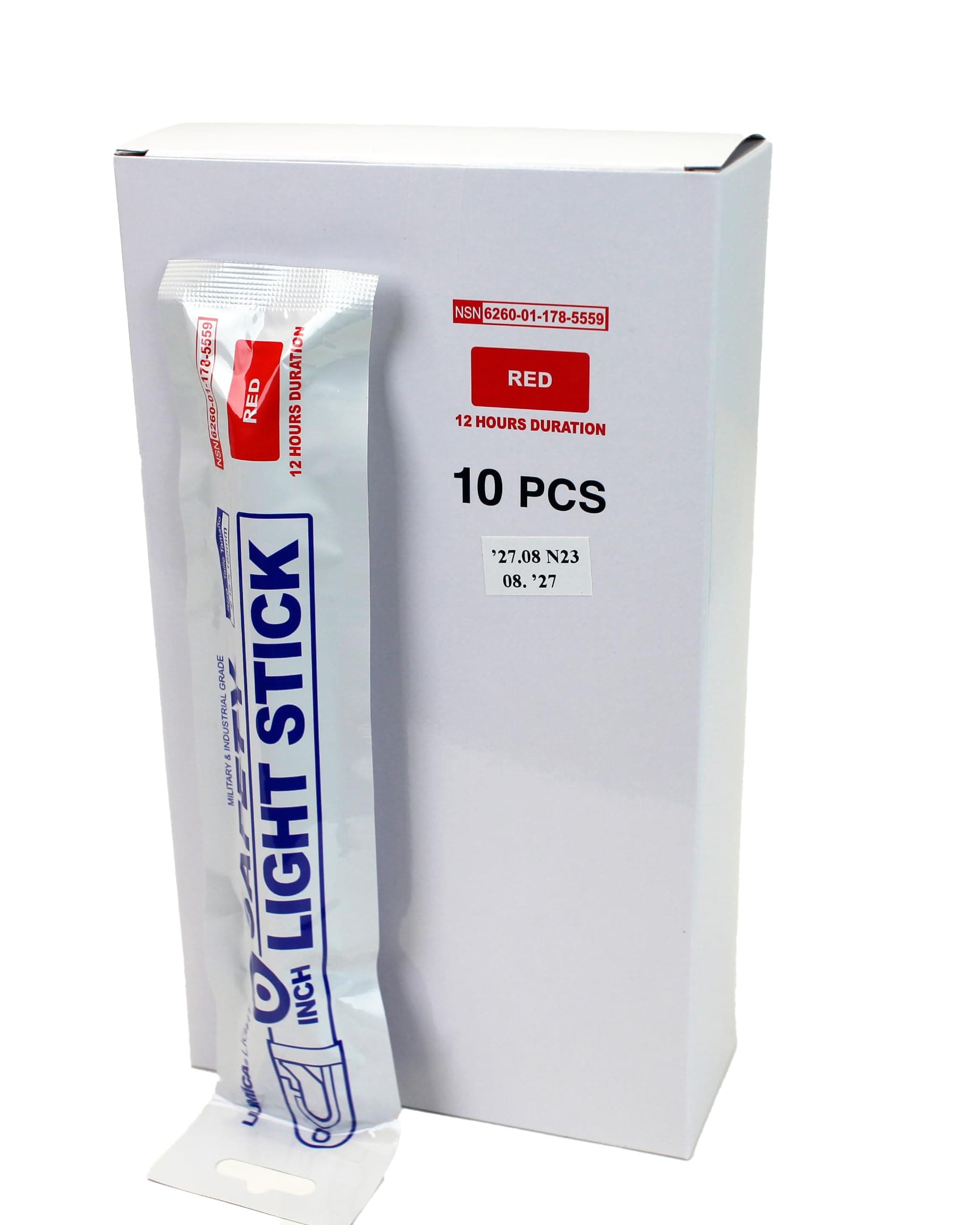 Survival School Lumica 6" Military Grade Safety Light Stick - RED x 10