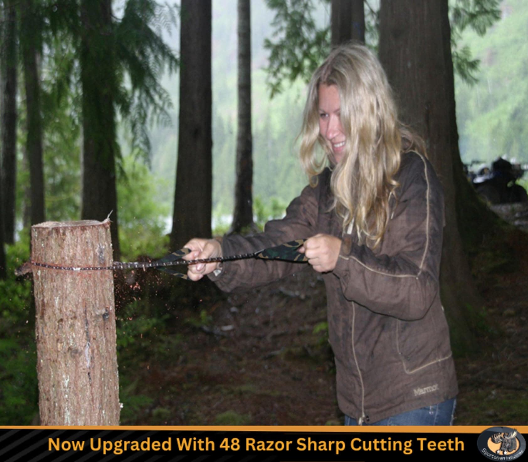 Sportsman Pocket Chainsaw 36 Inch Long Chain With Fire Starter Best Compact Folding Hand Saw Tool for Survival Gear, Camping, Hunting, Tree Cutting or Emergency Kit. Replaces Your Pruning & Pole Saw