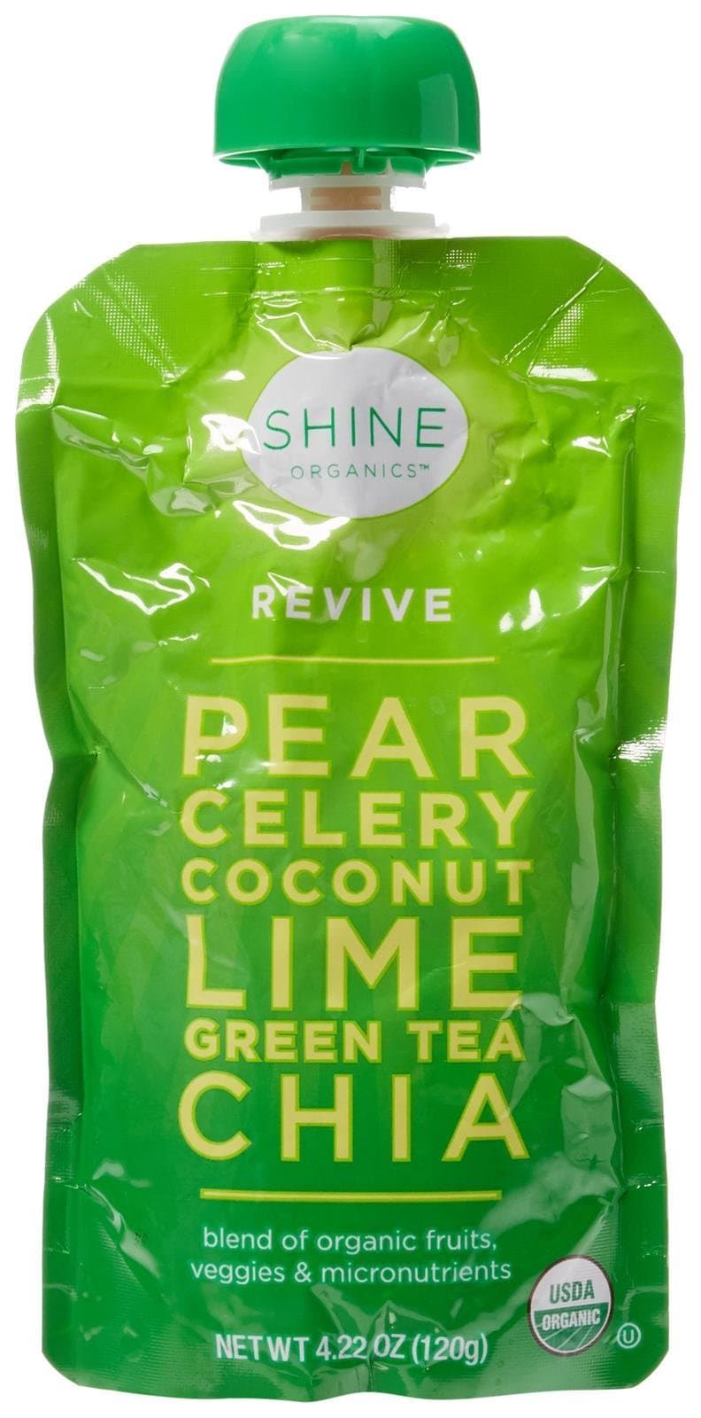 Happy Family Revive - Pear, Celery, Coconut, Lime, Green Tea, Chia, 4.22 oz Pouches, 4 Count (Pack of 4)