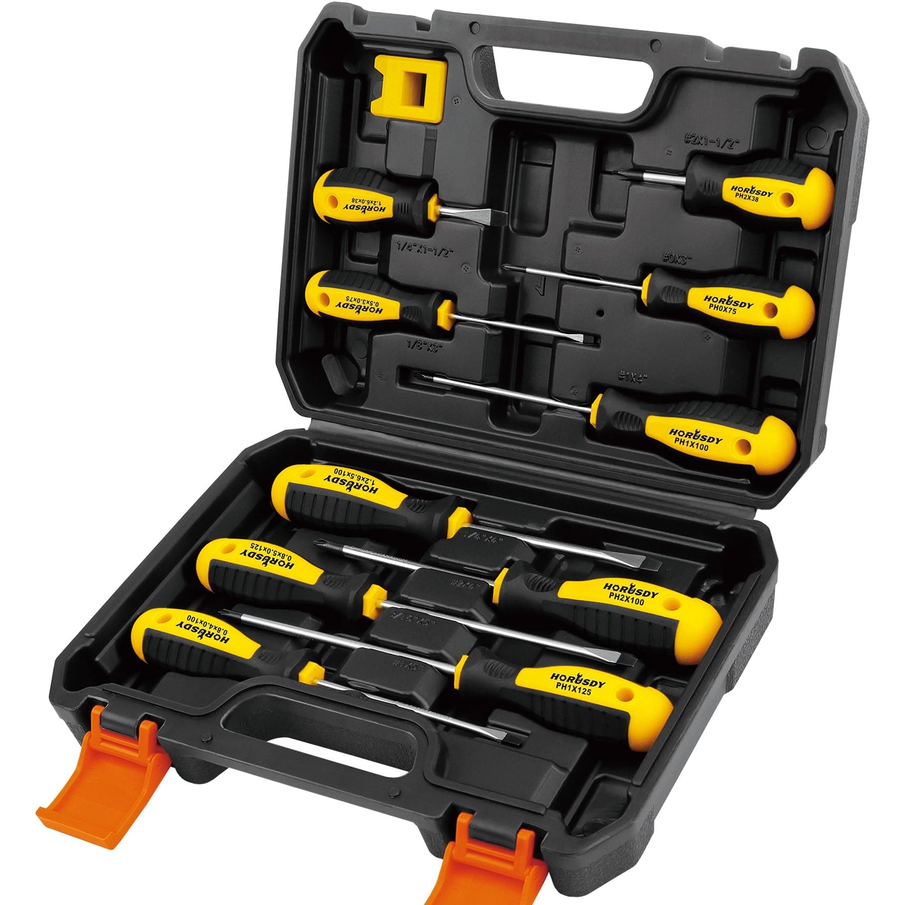 11-piece Magnetic Screwdriver Set with Case, 5 Phillips & 5 Flat Head Tips with Magnetizer demagnetizer Precision Screwdriver Set