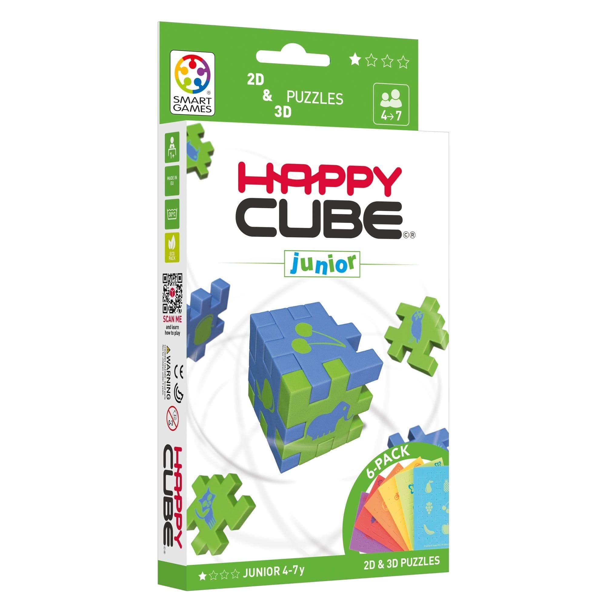 HAPPY HCJ300 Junior Cardboard Box 3D Puzzle, Pack of 6 Age 3+