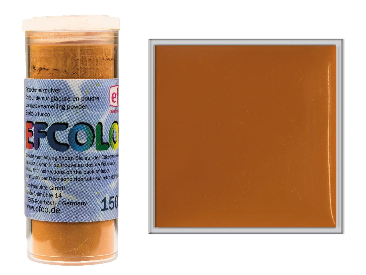EFCOLOR 10 ml Opaque Low Temperature Enamelling Powder, Cognac