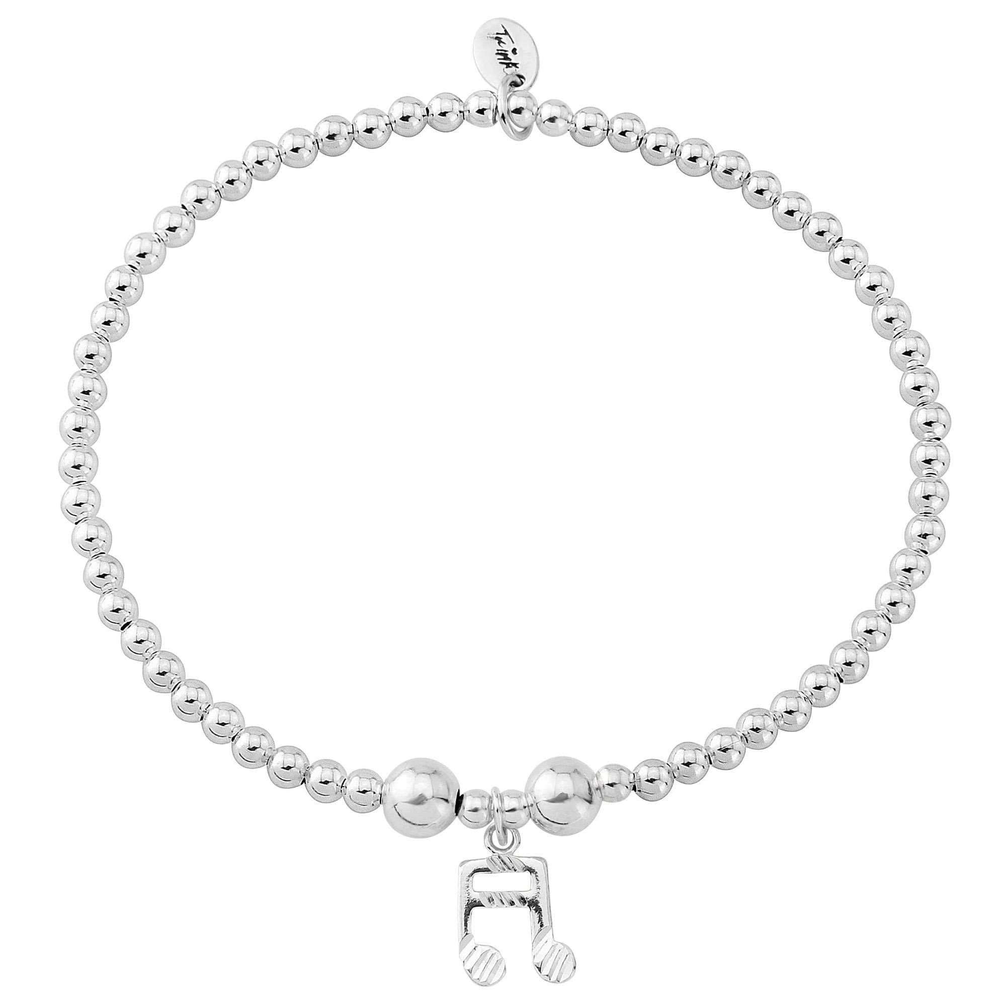 TRINKBrand Mozart Musical Note Sterling Silver Beaded Charm Bracelet