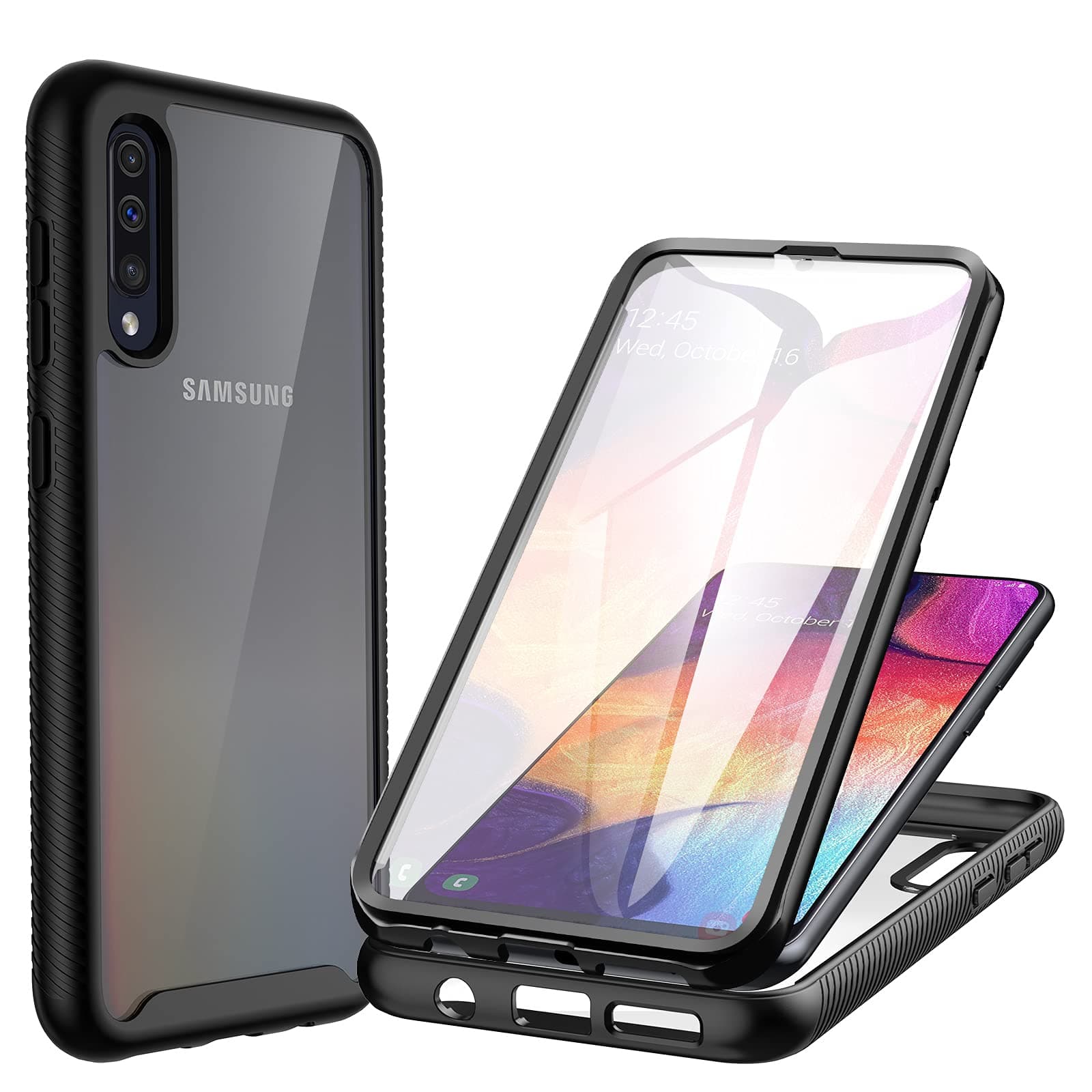 CENHUFO Compatible with Samsung A70 Case, Samsung A70S Case Built-in Screen Protector Military Grade Shockproof 360° Full Body Protective Rugged Bumper Phone Case for Samsung Galaxy A70/A70S