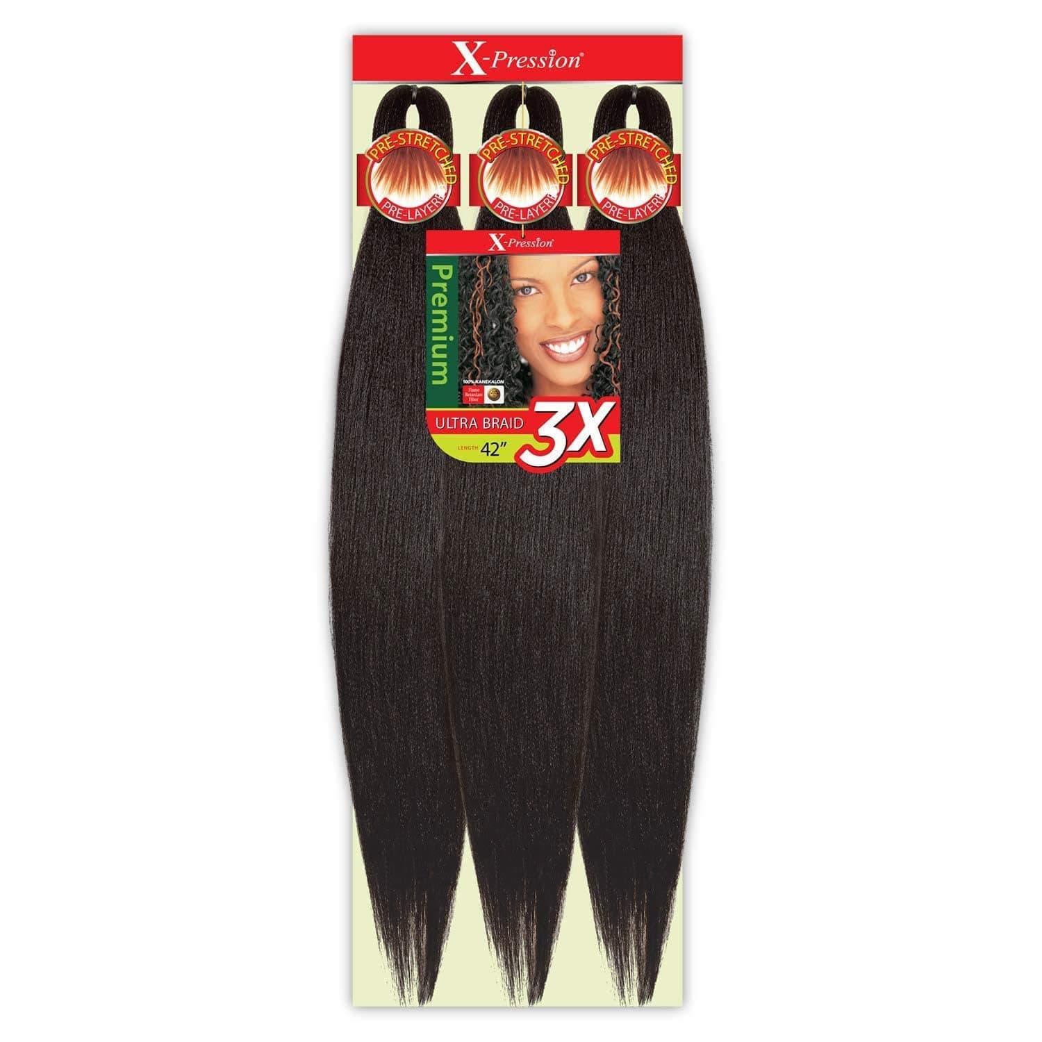 Braids X-Pression Kanekaion 3X Pre Stretched Braid 42" (5-Pack, 4)