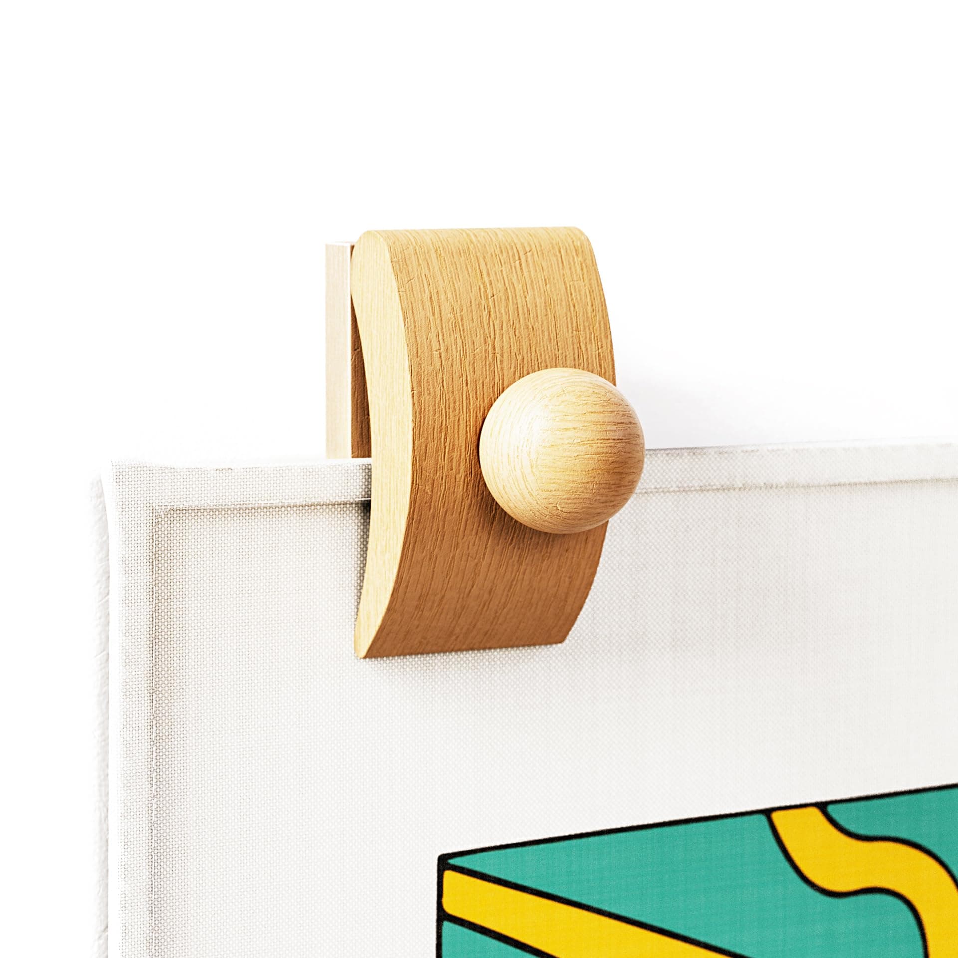 4 Tapestry Hangers Small, Quilt For Wall Hangings, Blanket Hanger Clamps, Carpet Rug Display, Wooden Clips Hanging (Light)