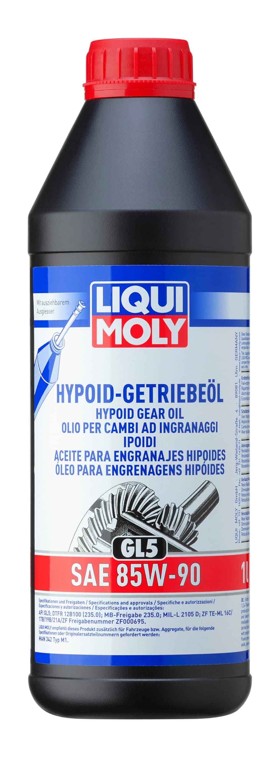 – LIQUI MOLY Hypoid Gear Oil (GL5) SAE 85W-90 | 1 L | Gear oil | Hydraulic oil | SKU: 1035