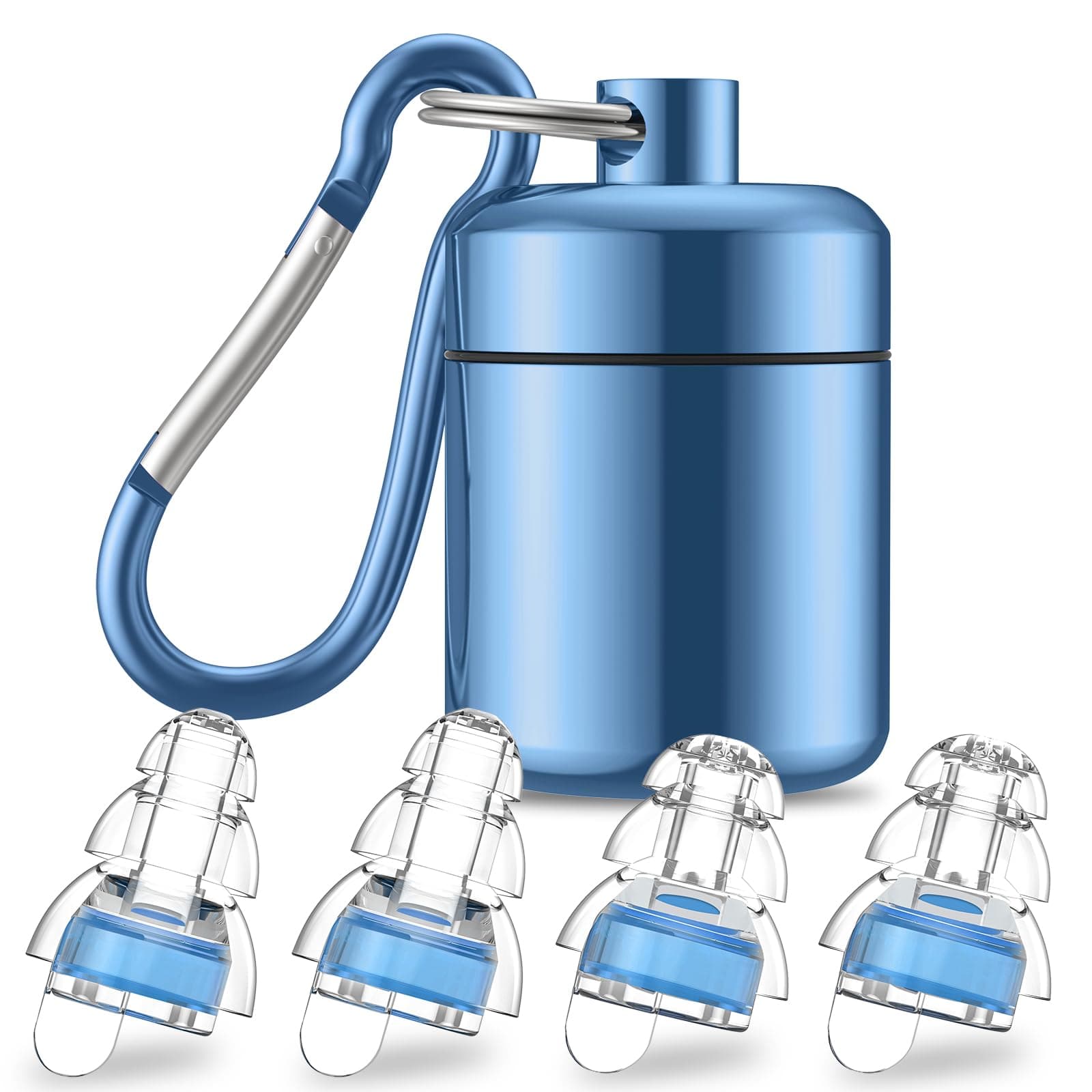 High Fidelity Concert Earplugs for Concerts Musicians，Earplugs for noise reduction，24db Advanced Filter Technology Ear Protection for Music Festivals,DJ's, Nightclub, Drummers - 2 Pairs(Blue)