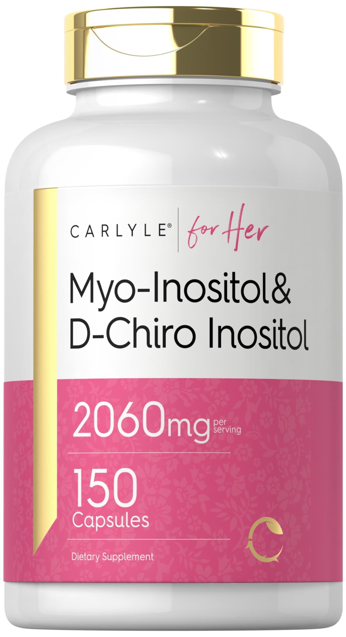 Myo-Inositol & D-Chiro Inositol Supplement for Women | 2060mg | 150 Capsules | Non-GMO, Gluten Free Complex