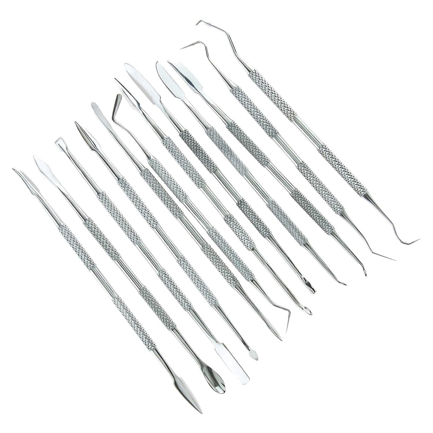 Stainless Steel Wax Carvers Set, Polymer Pottery Clay Spatula Carving Tool for Modeling, Sculpting and Shaping, Set of 12
