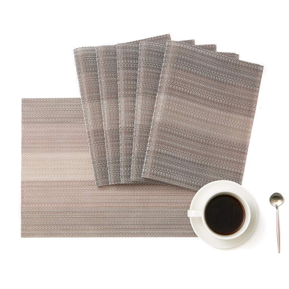 DOLOPL Placemats Set of 6 Easy to Clean Non Slip Heat Resistant Washable Woven Vinyl Placemat Farmhouse Modern Christmas Coffee Table Mats for Kitchen Dining Dinner Table