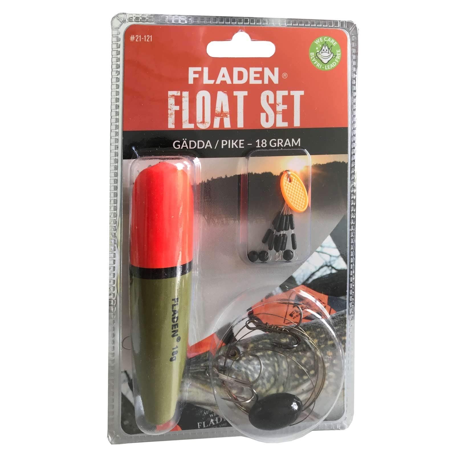 FladenFishing Complete PIKE FLOAT and Accessory Kit Set - 14g Lead-Free Weight, 30lb Wire Trace, 50cm Handmade Rig, Size 4 trebles, Swivel, Stopper and 4mm Rubber Beads- Ideal for Predators [21-122]