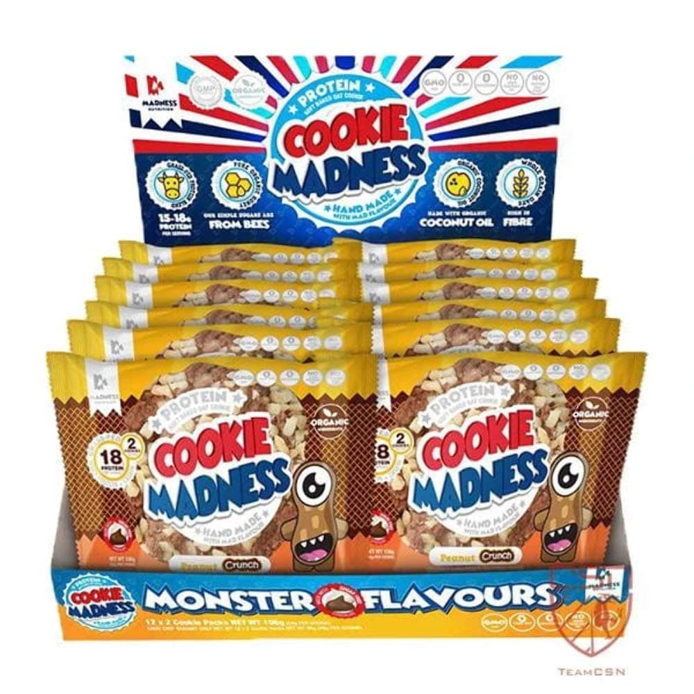 Madness Nutrition Cookie Madness Egg White Biscuit Box, 12x106g (Chocolate Fudge Brownie Beast)