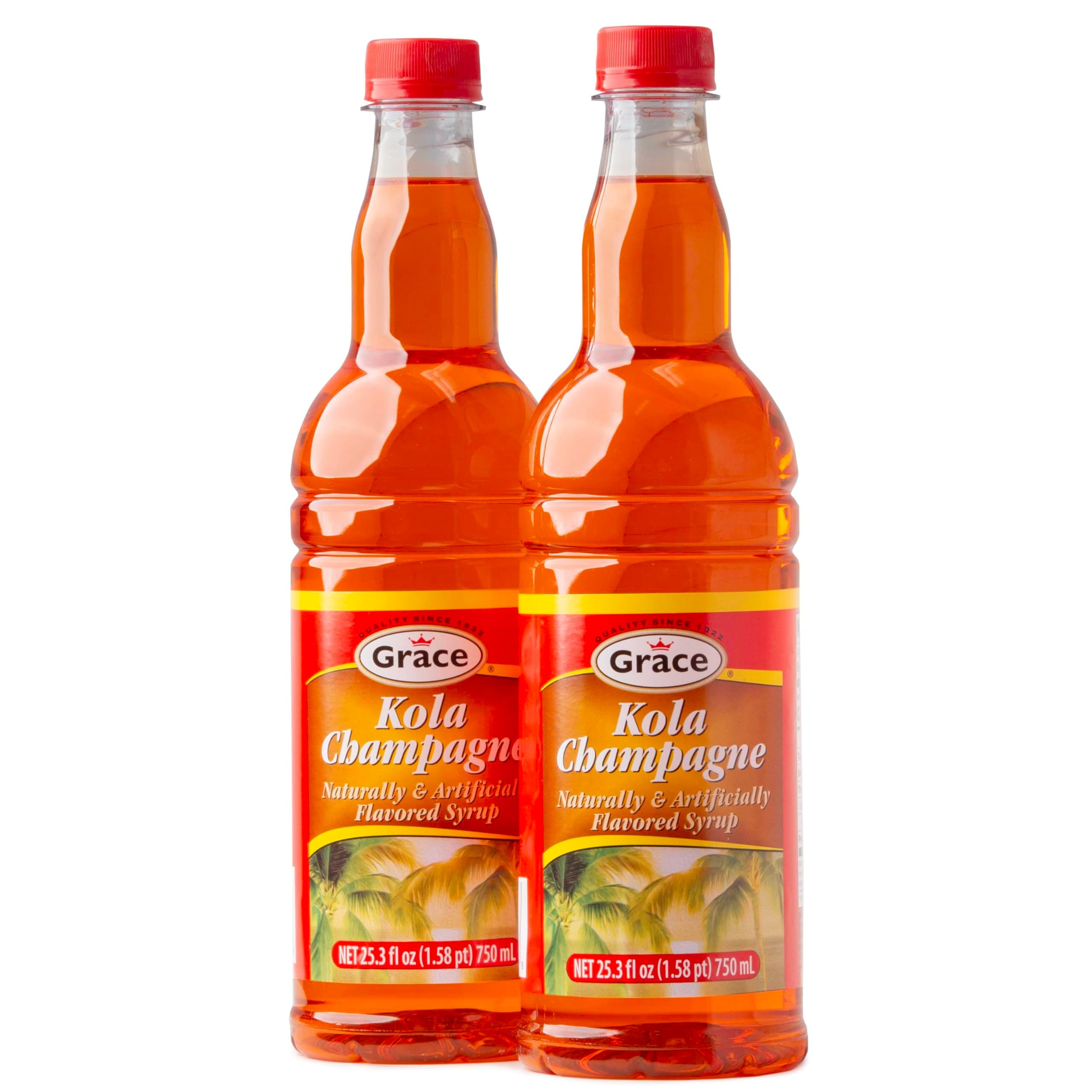 Grace Kola Champagne Syrup 25.5oz - 2 Pack - Authentic Jamaican Champagne Flavoring and Coffee Syrups