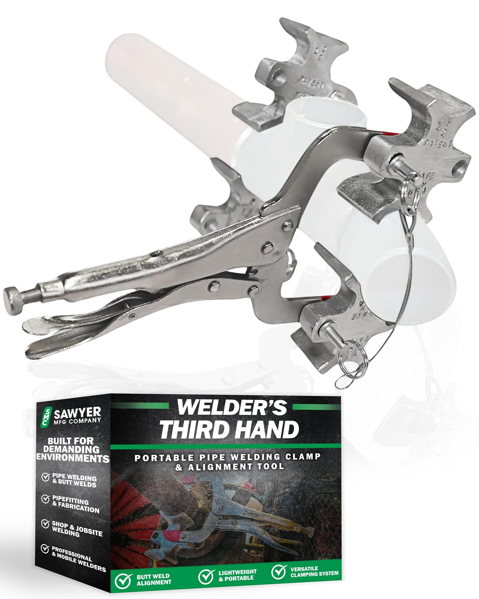Welders 3rd Hand - Portable Pipe Welding Tool with Versatile Welding Clamps - Works with Most Butt Weld Fittings and Pipes - Enhance Accuracy, Efficiency - Made in USA