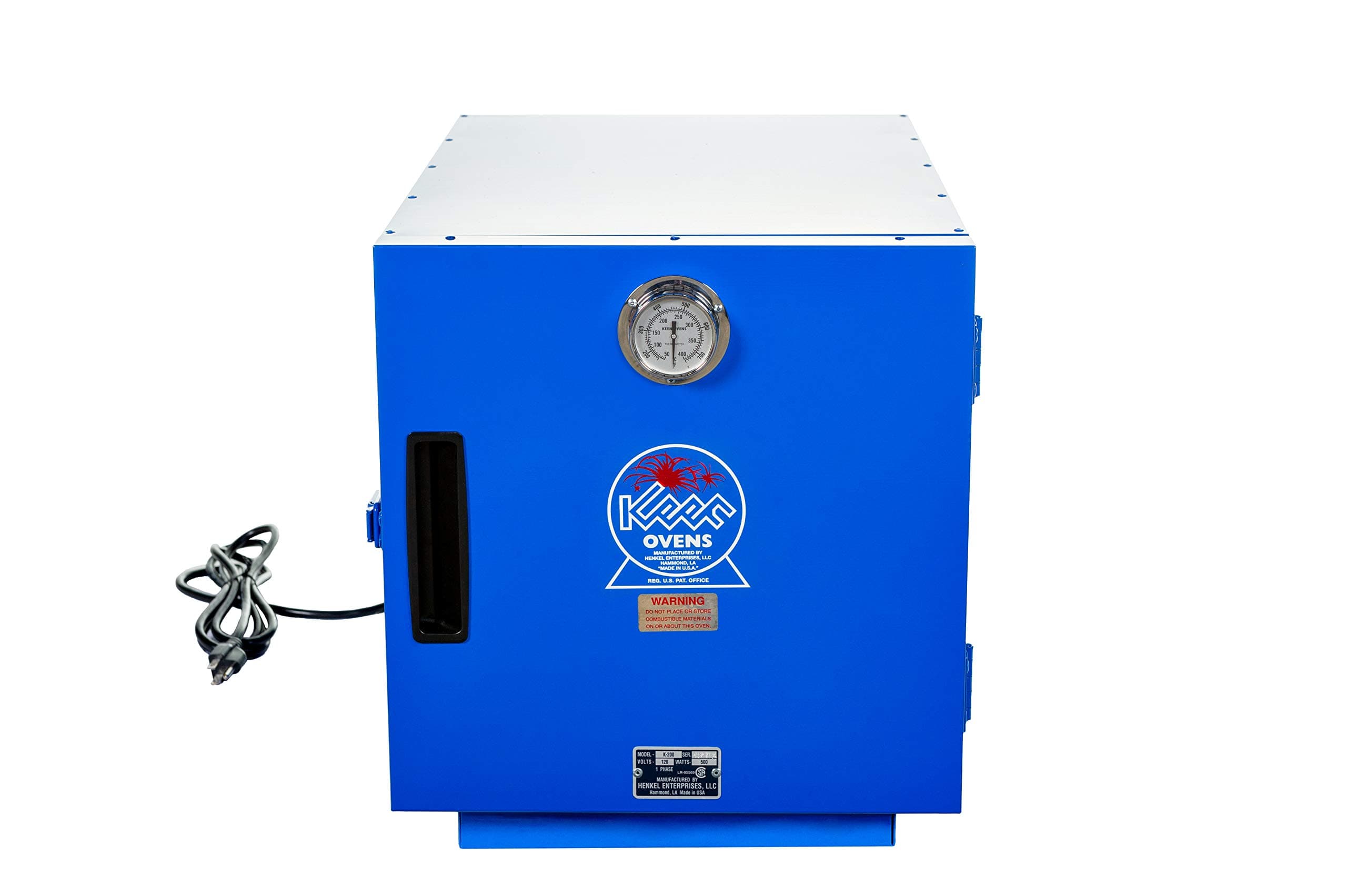 Keen K-200 Bench Welding Rod Oven - 240V 1-Ph - Max Temp 300F - Made in USA - 200 lb. Capacity - with Factory-Installed Analog Thermometer