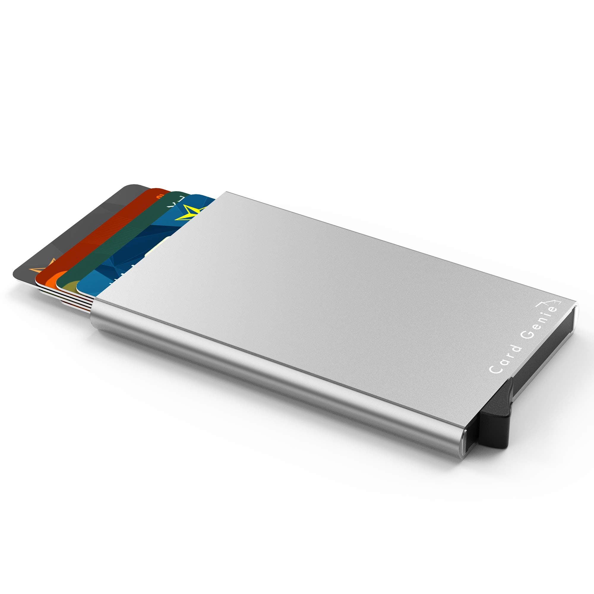 Card Genie RFID Card Ejector Wallet - Minimalist RFID Card Holder Metal Wallet with Free Luxury Gift Box - Card Ejector Case for Optimum Card Protection
