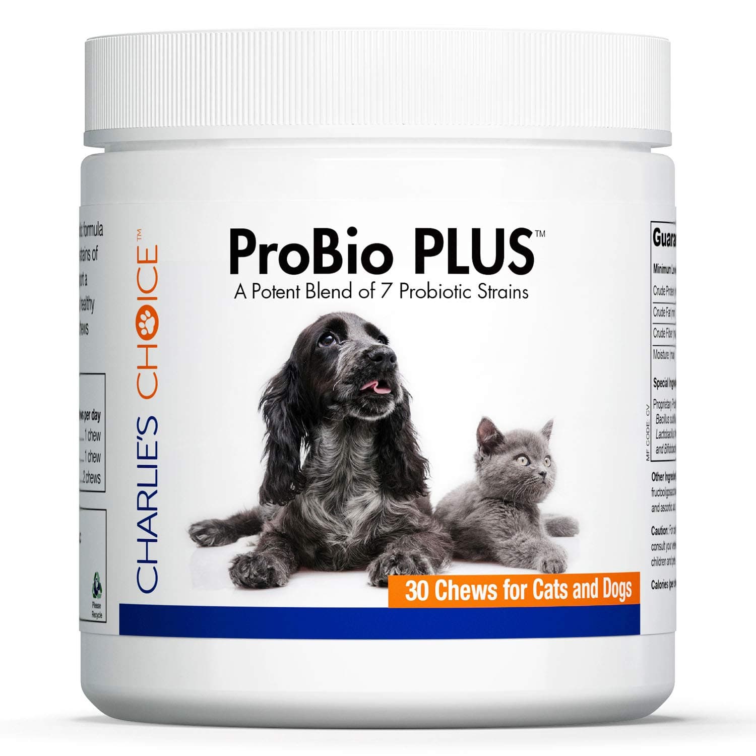 Charlie's Choice by Stop Aging Now - ProBio Plus for Cats and Dogs - Prebiotics and Probiotics Supplement - Gut Health, Digestive Health and Immune Support Supplement - 30 Cheese Flavored Soft Chews