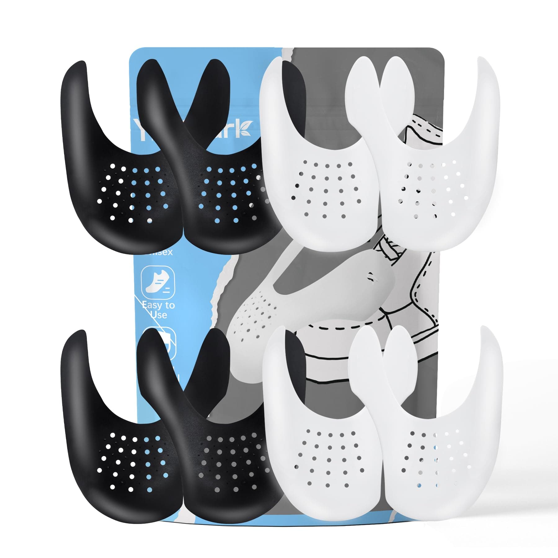 Creases Protector for Shoe Sneakers:AF1s, Dunks and More,4 Pairs Anti Creases Protector for Men's 7.5-13 Women's 5-9