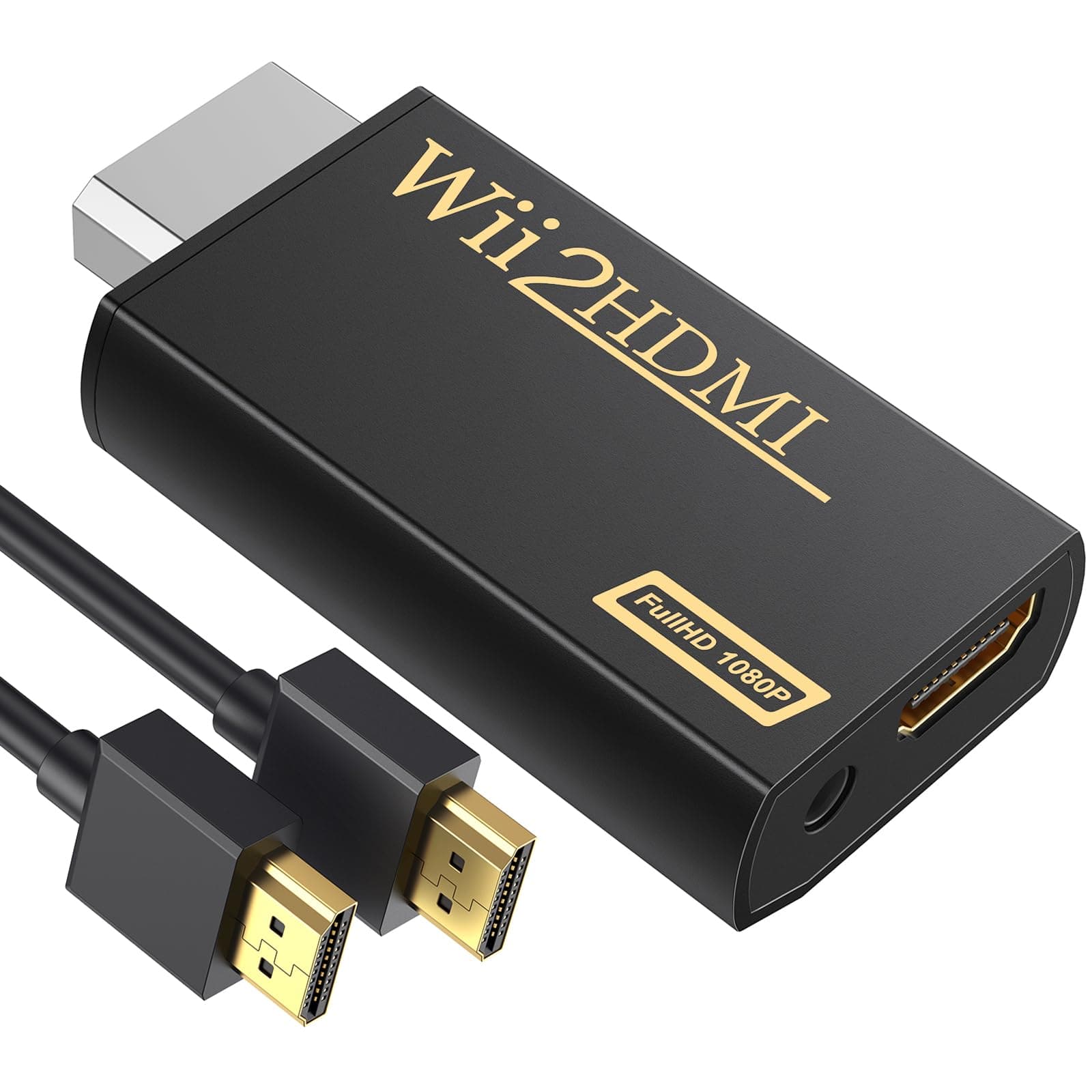 Wii to hdmi Converter, 1080p 720p Connector Output Video & 3.5mm Audio - Supports All Wii Display Modes.