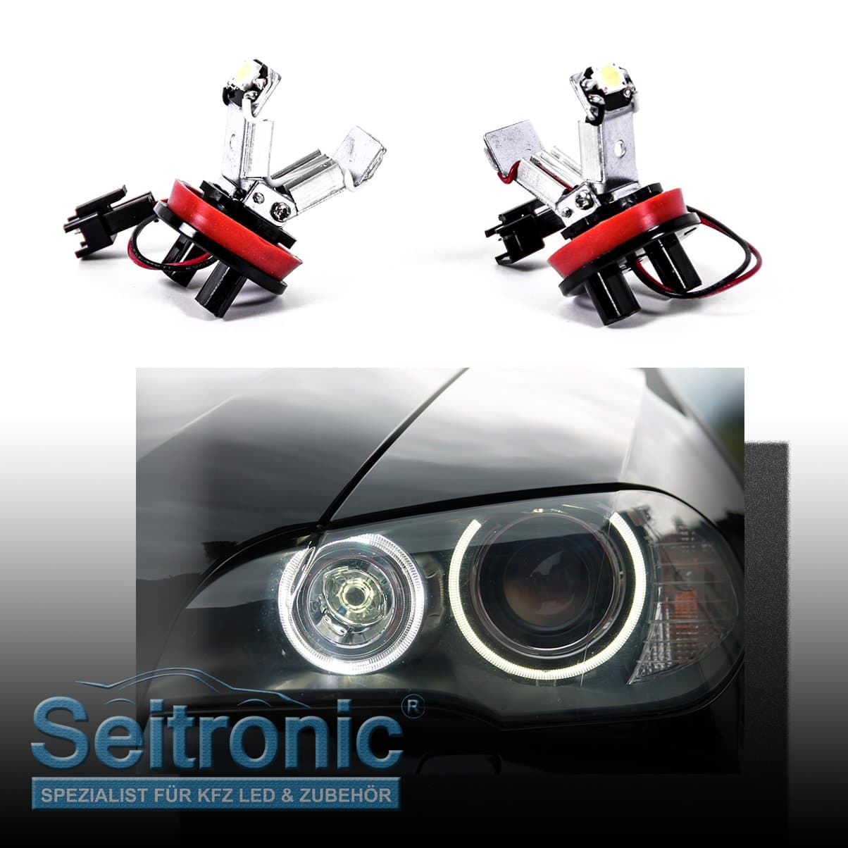 Seitronic Xenon White Burner Lights No Error Message with Long Life Can be Used as Parking Light Corona LED Angel Eyes Rings with Efficient 6 Watt in Xenon White