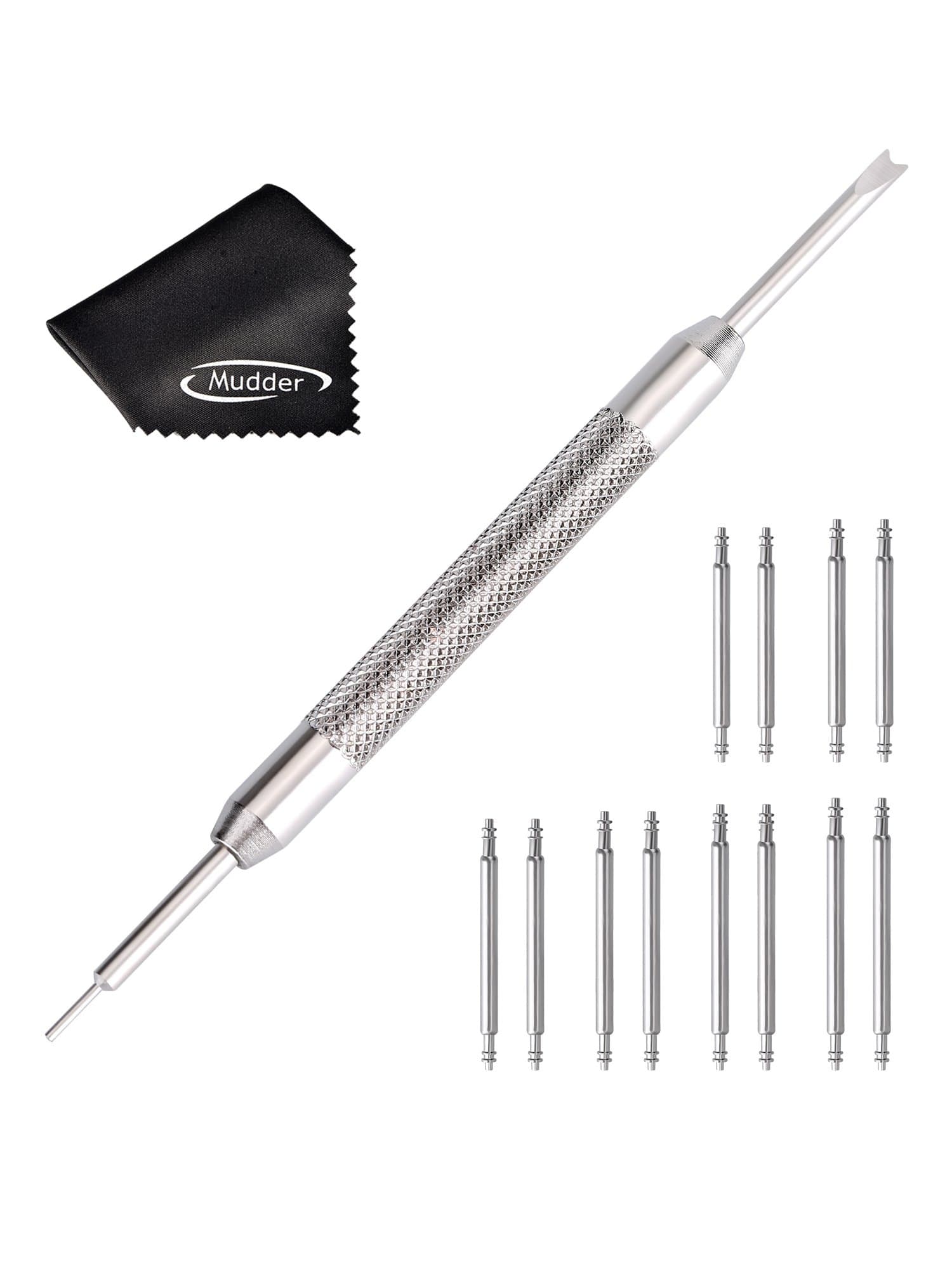 Spring Bar Tool with 6 Pairs of Strap Pins and Cleaning Cloth for Watch Strap Bands