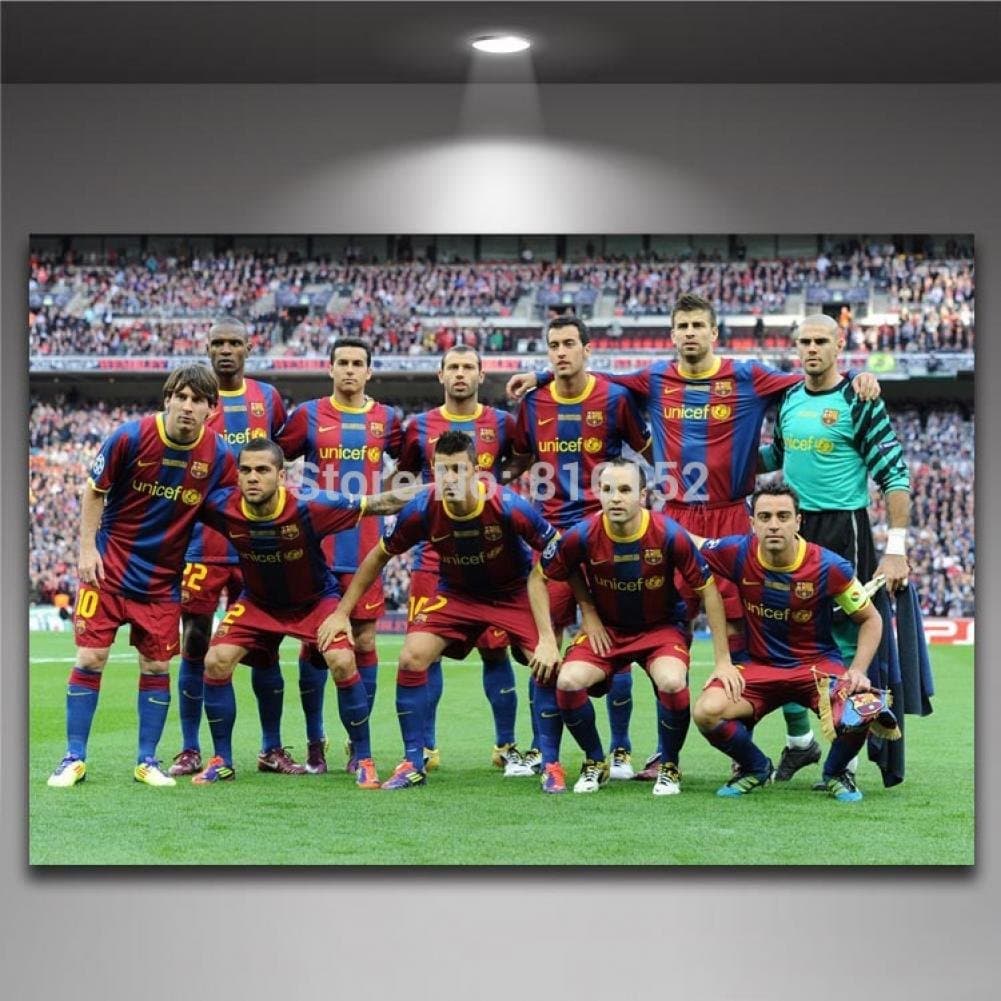 Spanish Primera Division FCB Barcelona Canvas Printed World Cup Poster Soccer Football Team Painting Boy's Room Decor