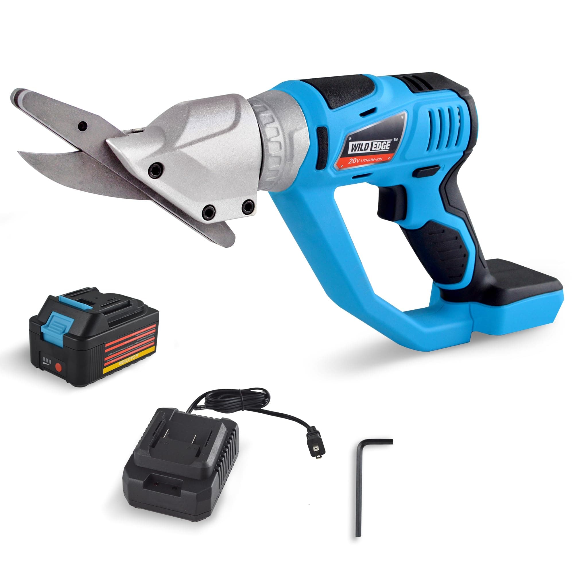 Wild Edge Cordless Cement Board Cutter, 20V Max Battery Powered Hardie Board Cutter for Fiber Cement Siding, Tile Backer Board with 360 Degree Swivel Head, 4.0 AH Lithium-Ion Battery and Charger