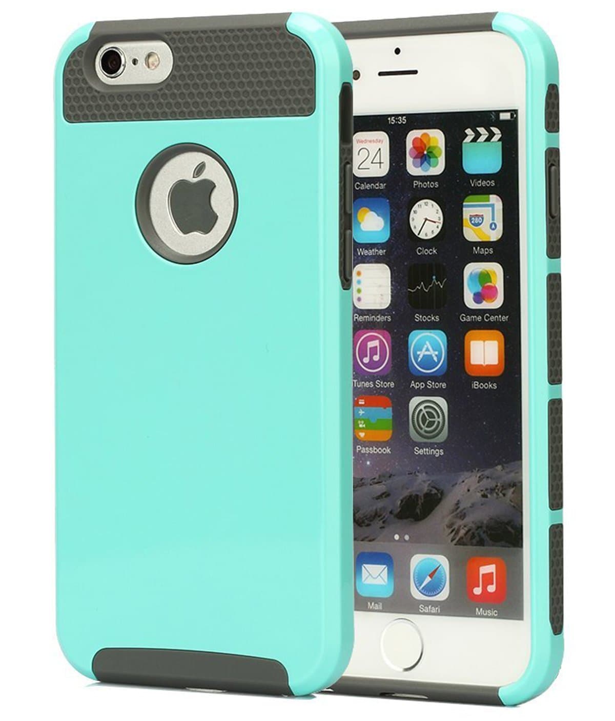 iPhone 6 Case, oneCase™ Hybrid High Impact Shockproof Protective Case Hard Plastic+Soft Silicon Rubber Armor Defender Case Cover for Apple iPhone 6 4.7 inch Screen with Stylus & Screen Protector (Light Blue/Grey)